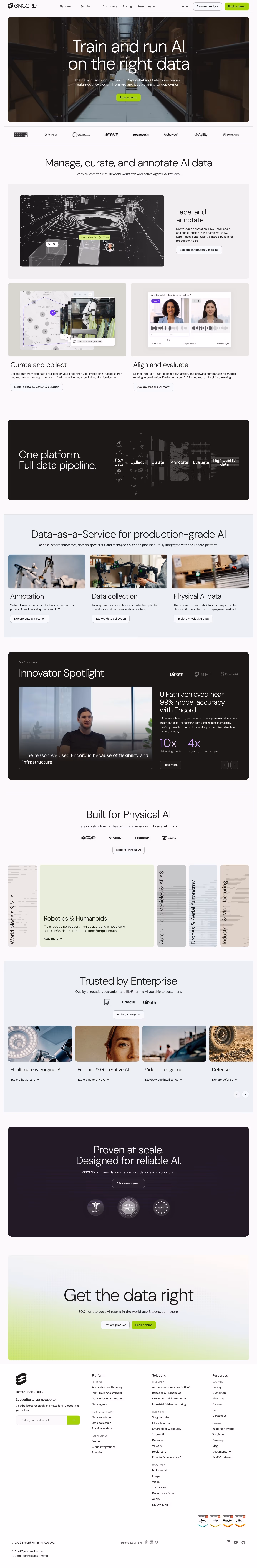 Encord full landing page screenshot (desktop)