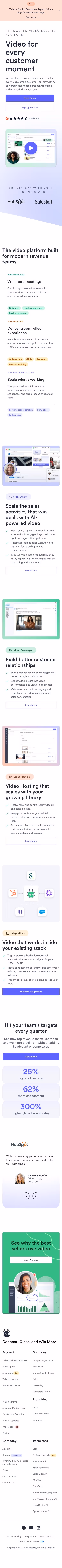 Vidyard mobile design — Sales & Support