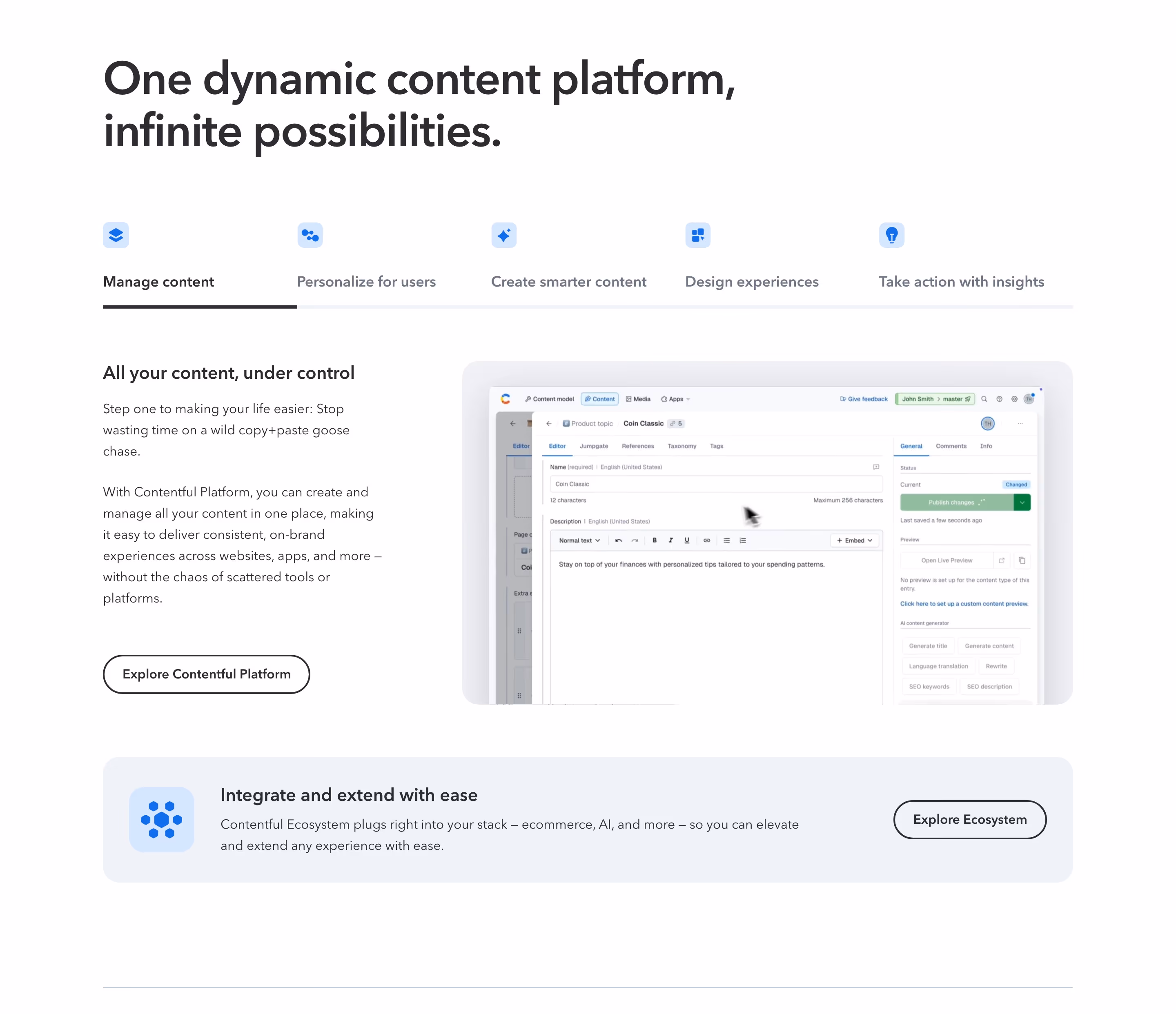 Contentful feature design — Engineering & Infrastructure