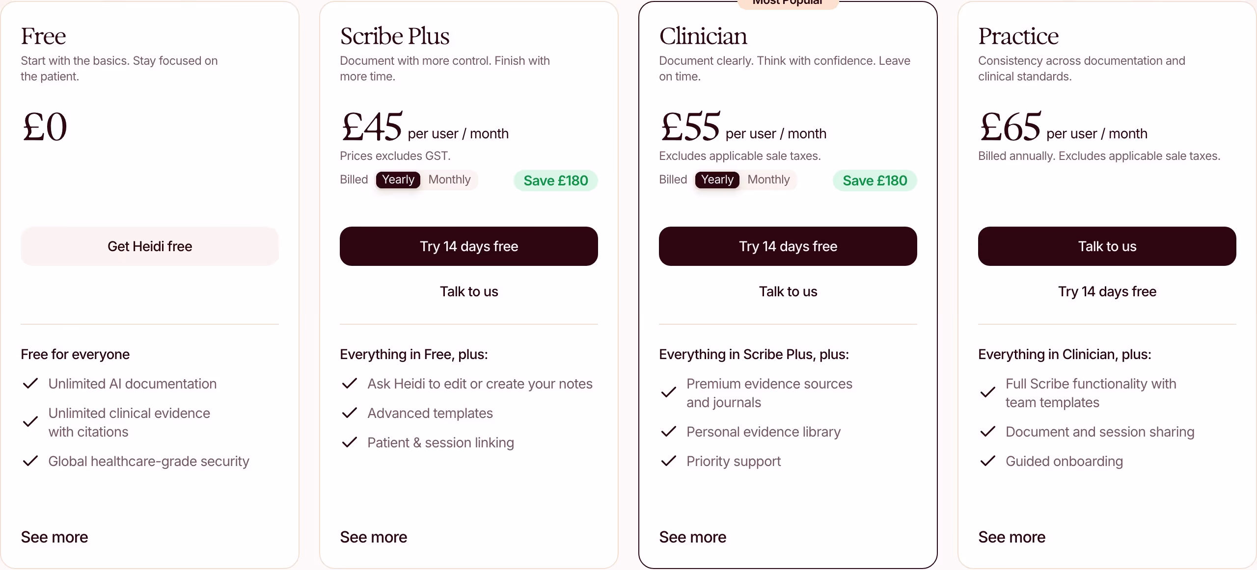Heidihealth pricing design — Industry Solutions