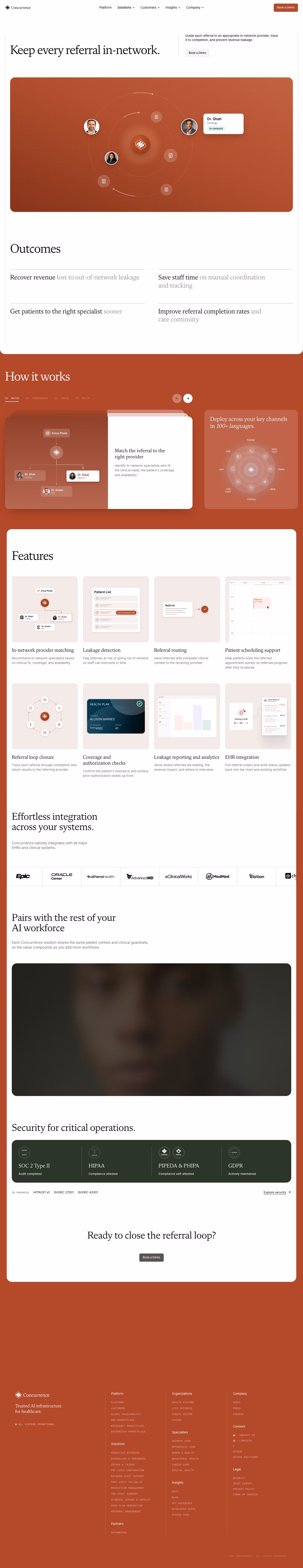 Concurrence Affiliate pages section design