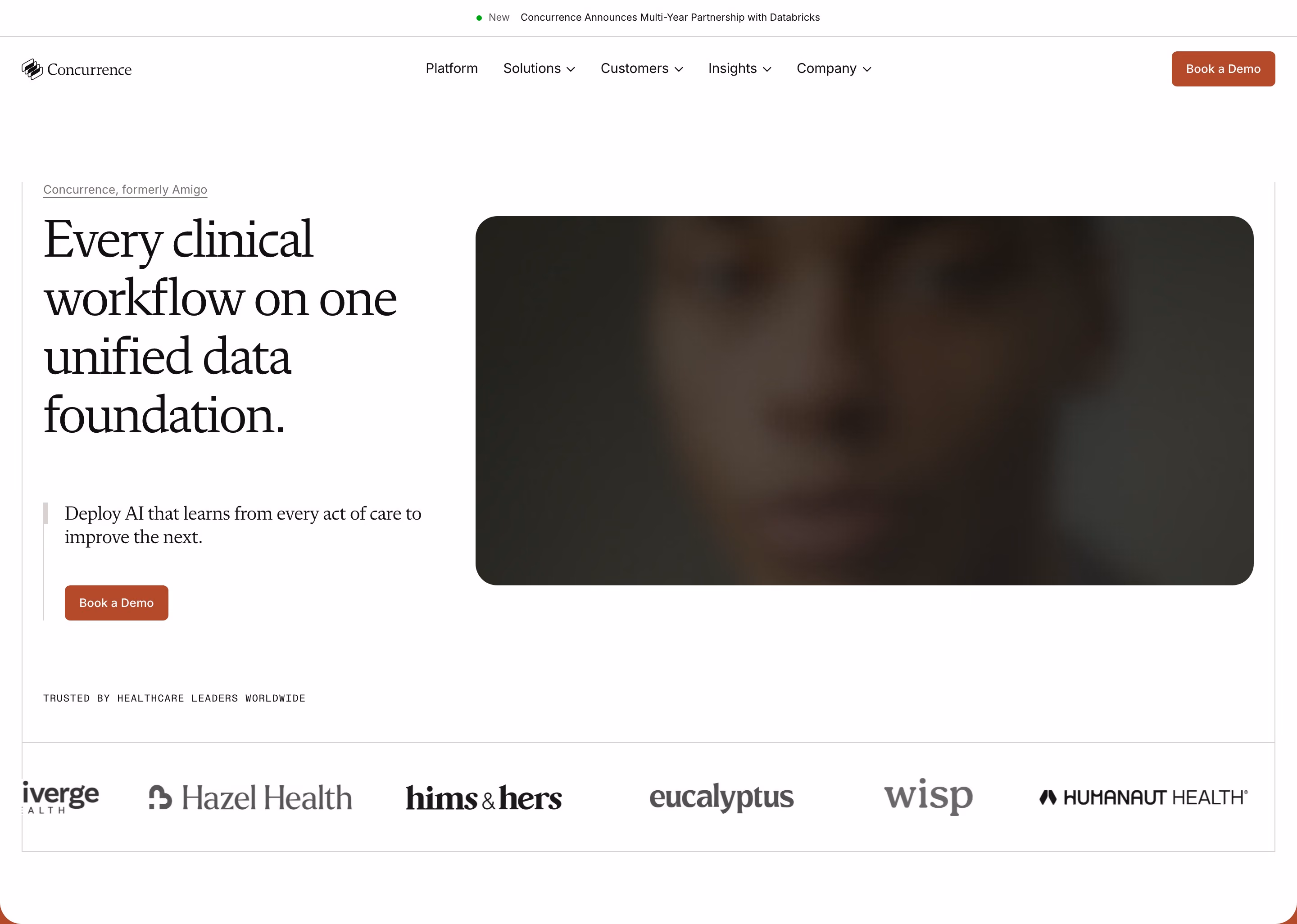 Social proof on Concurrence's website