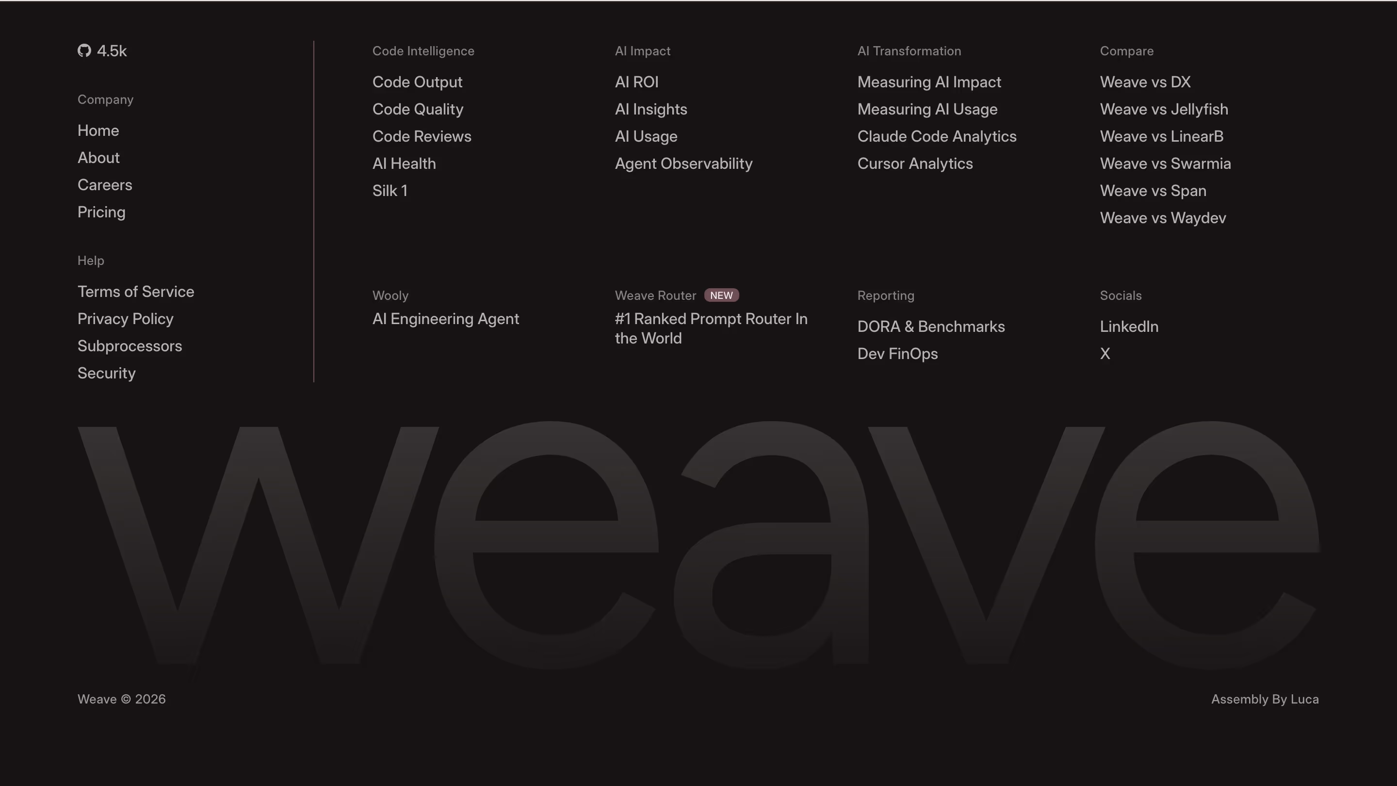 Weaveos footer design — Engineering & Infrastructure