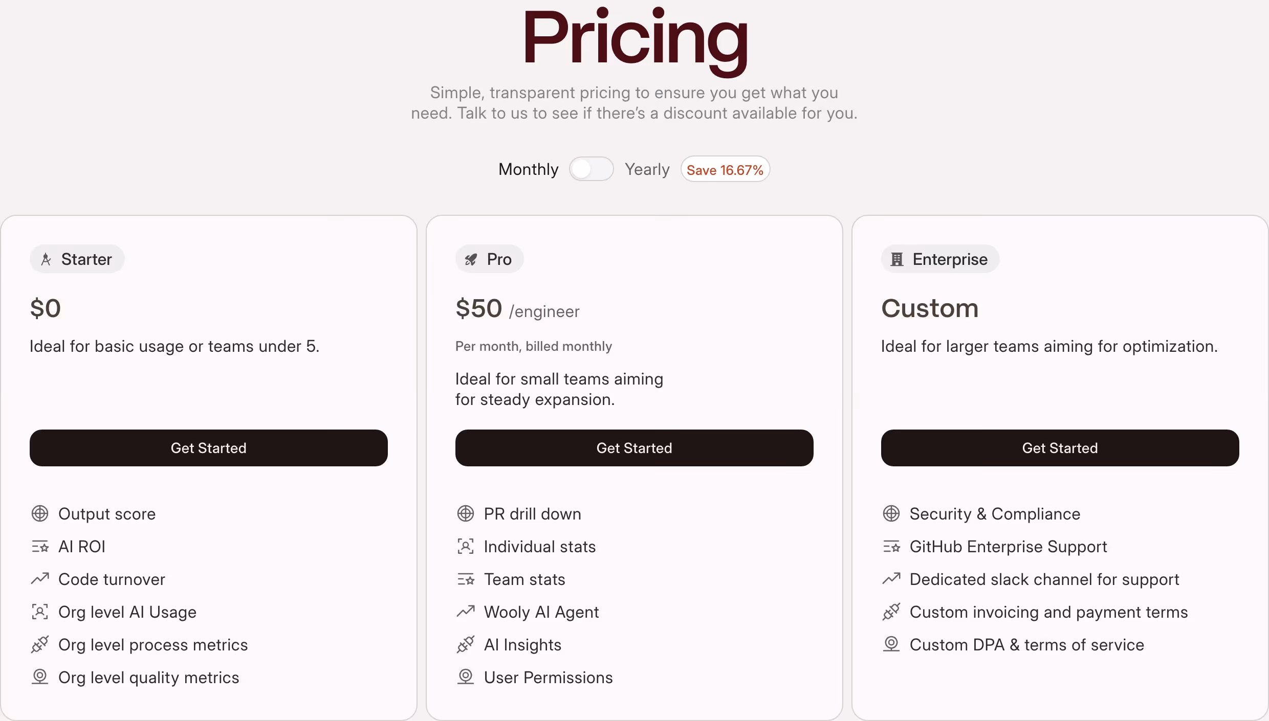 Weaveos pricing design — Engineering & Infrastructure