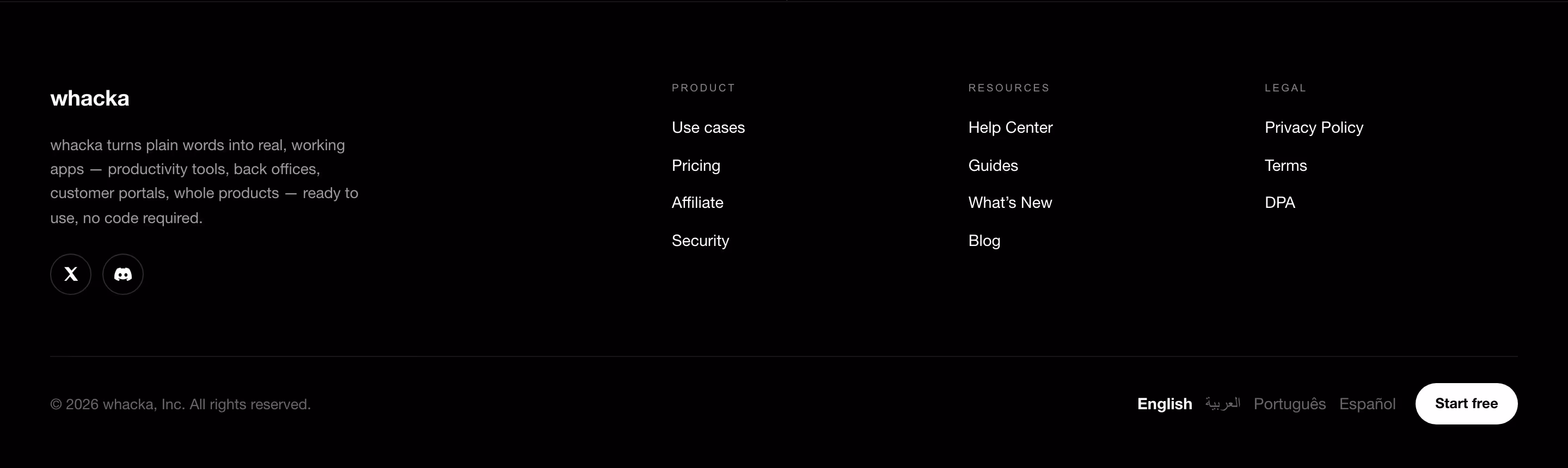 Whacka footer design — Engineering & Infrastructure