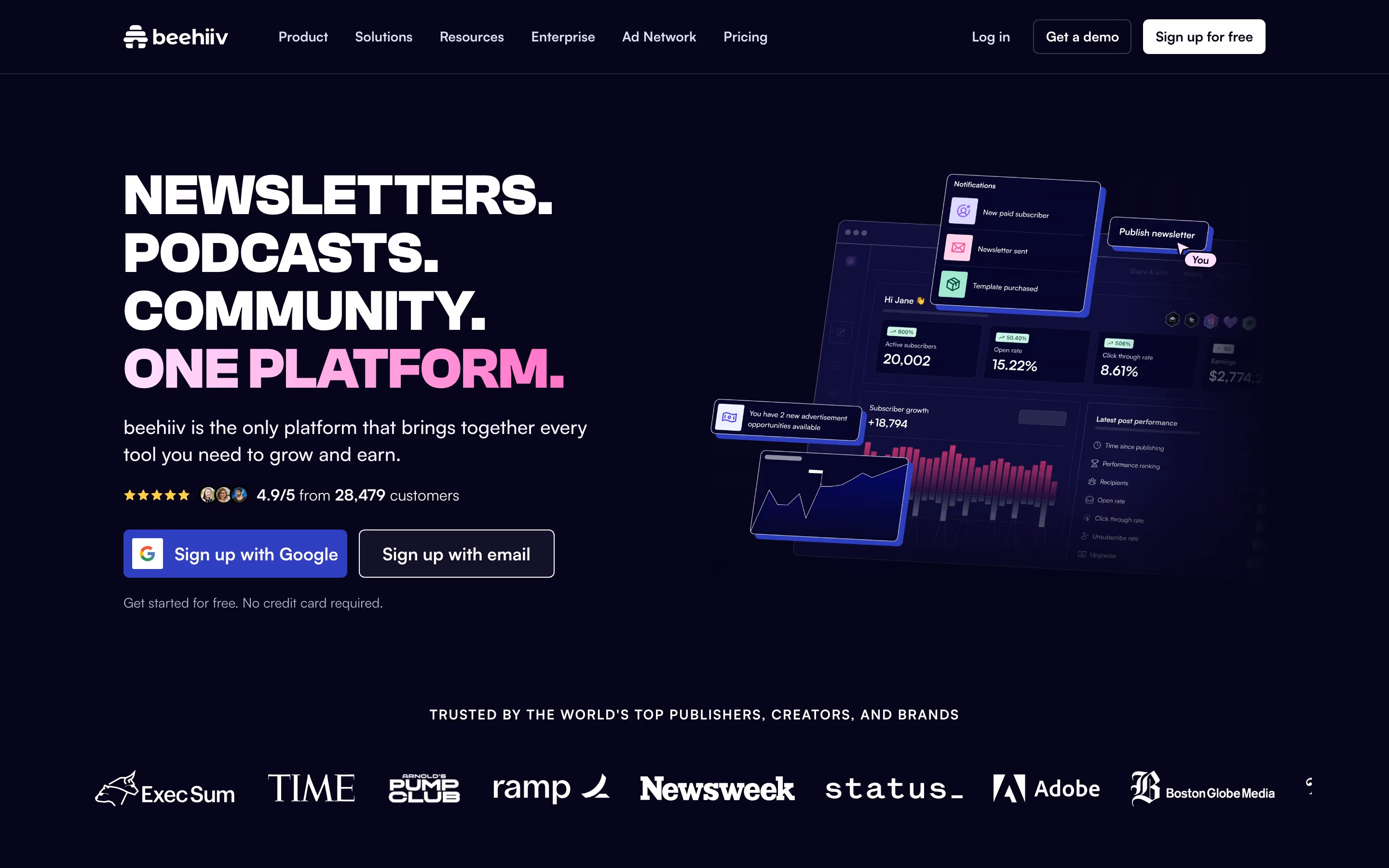 Beehiiv hero design — Marketing
