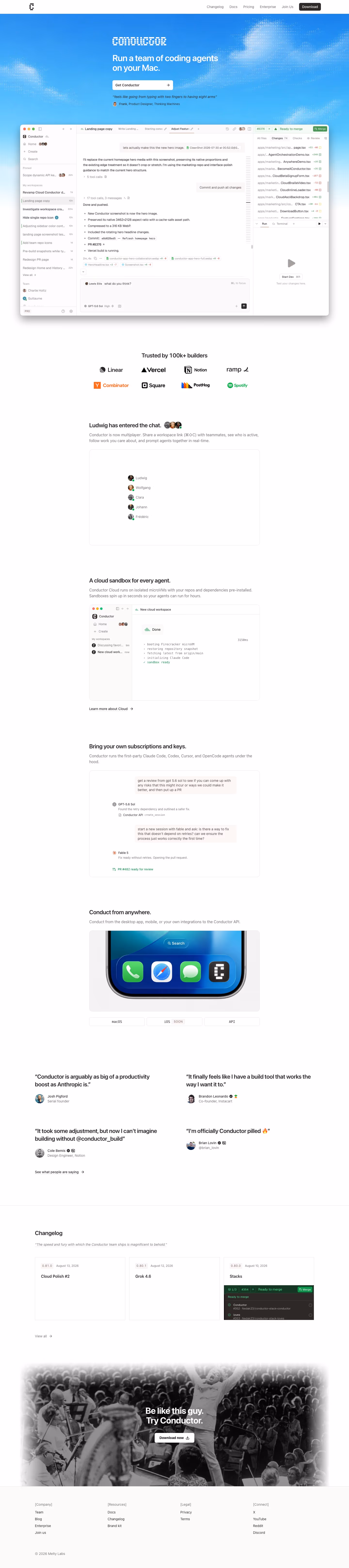 Conductor full landing page screenshot (desktop)