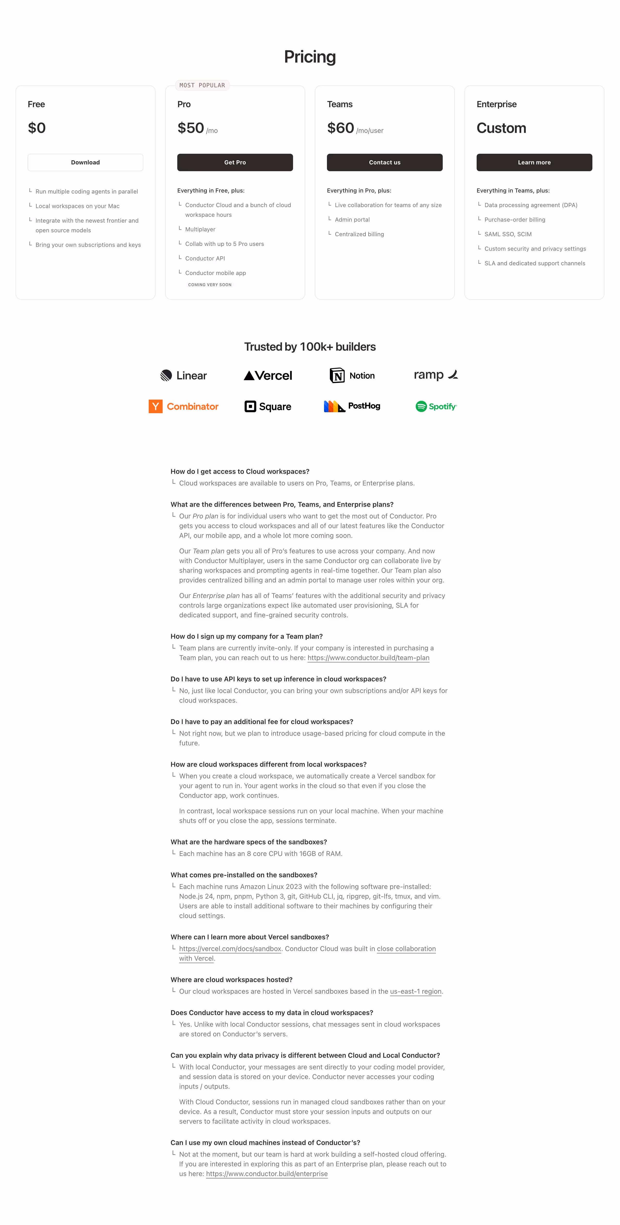 Conductor pricing design — Engineering & Infrastructure
