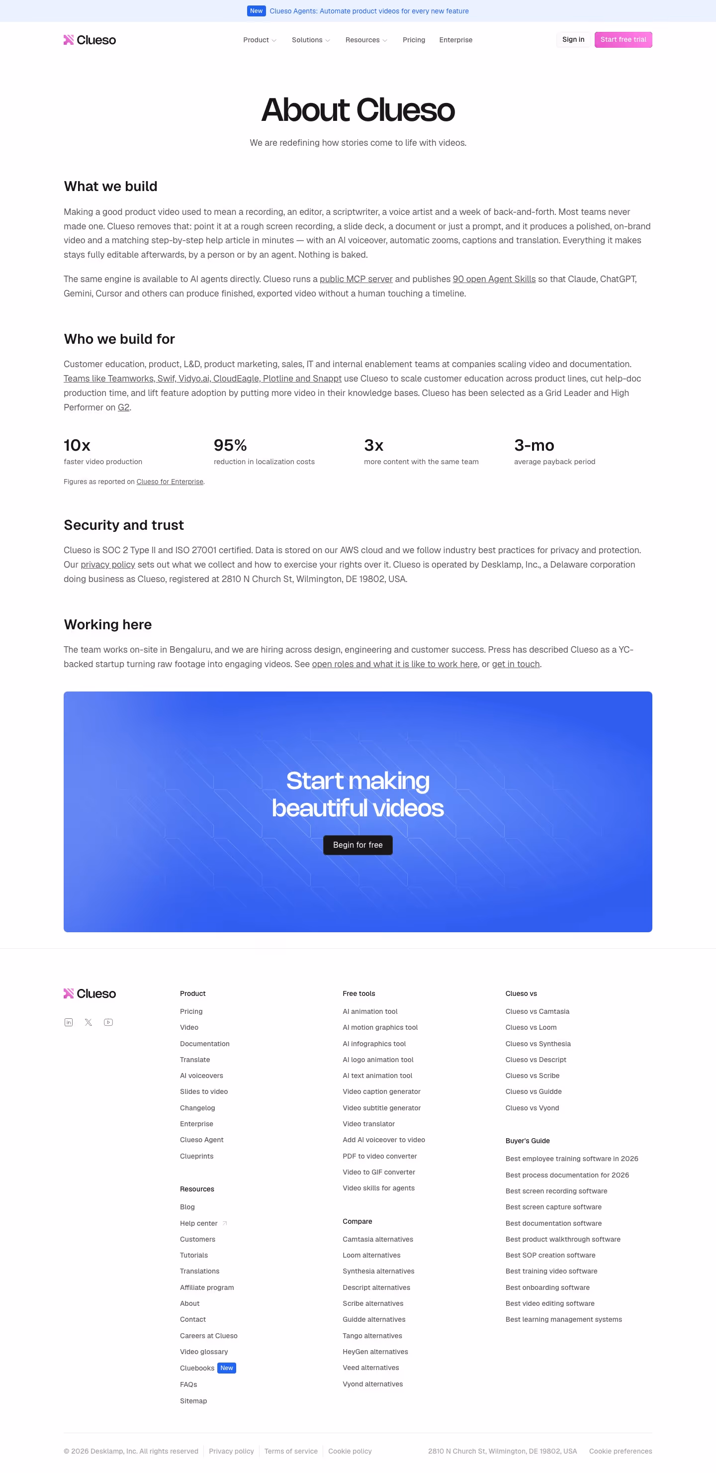 Clueso About Us section design