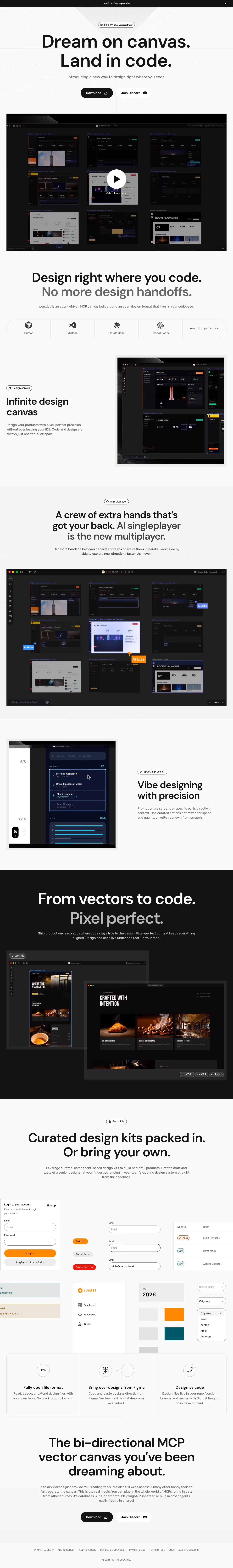 Pencil landing page design — Engineering & Infrastructure