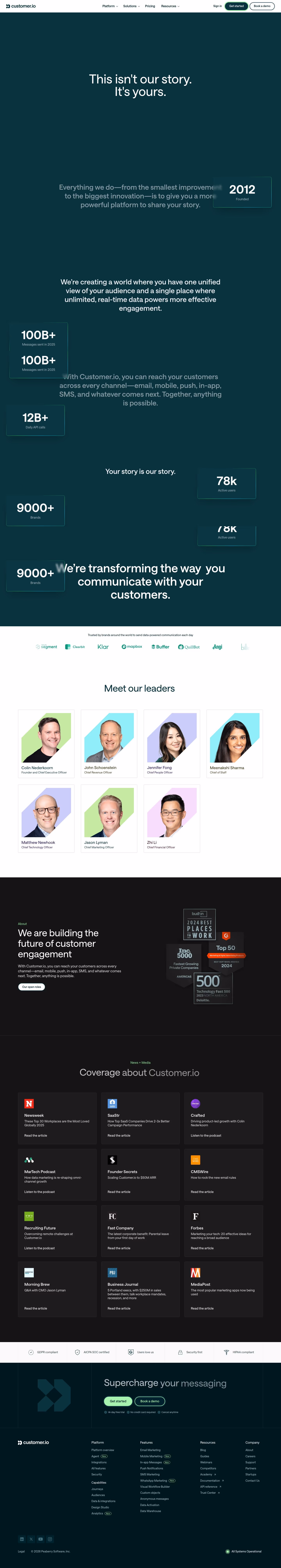 Customer About Us section design