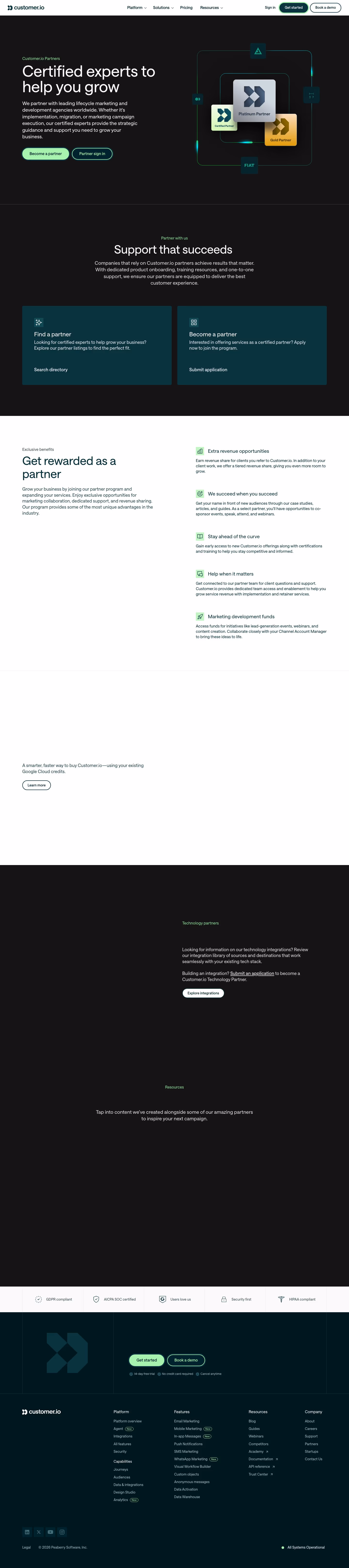 Customer Affiliate pages section design