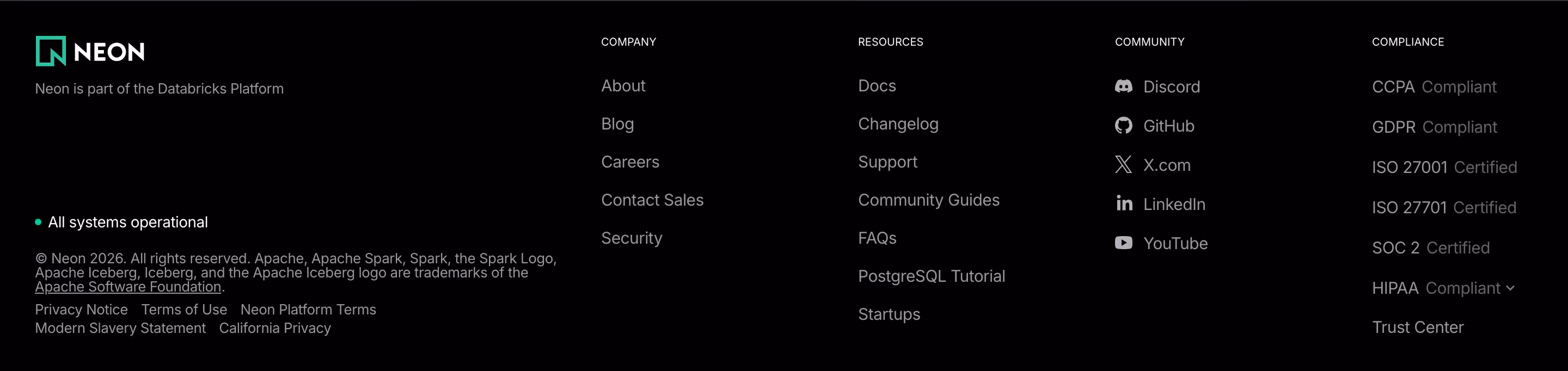 Neon footer design — Engineering & Infrastructure