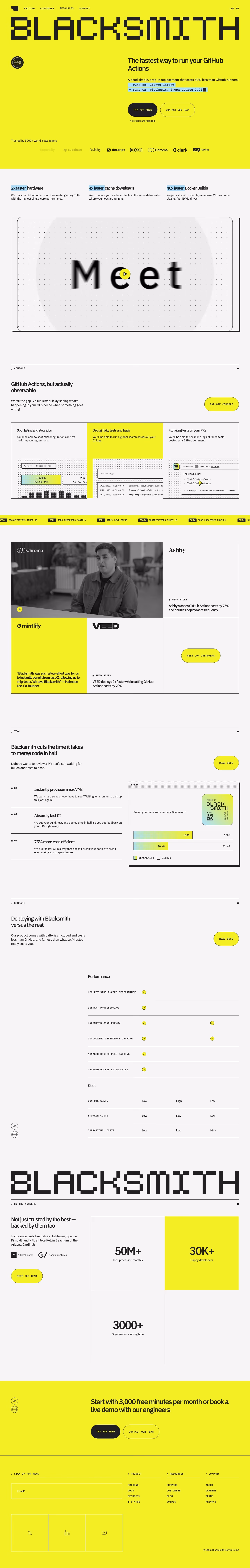 Blacksmith landing page design — Engineering & Infrastructure