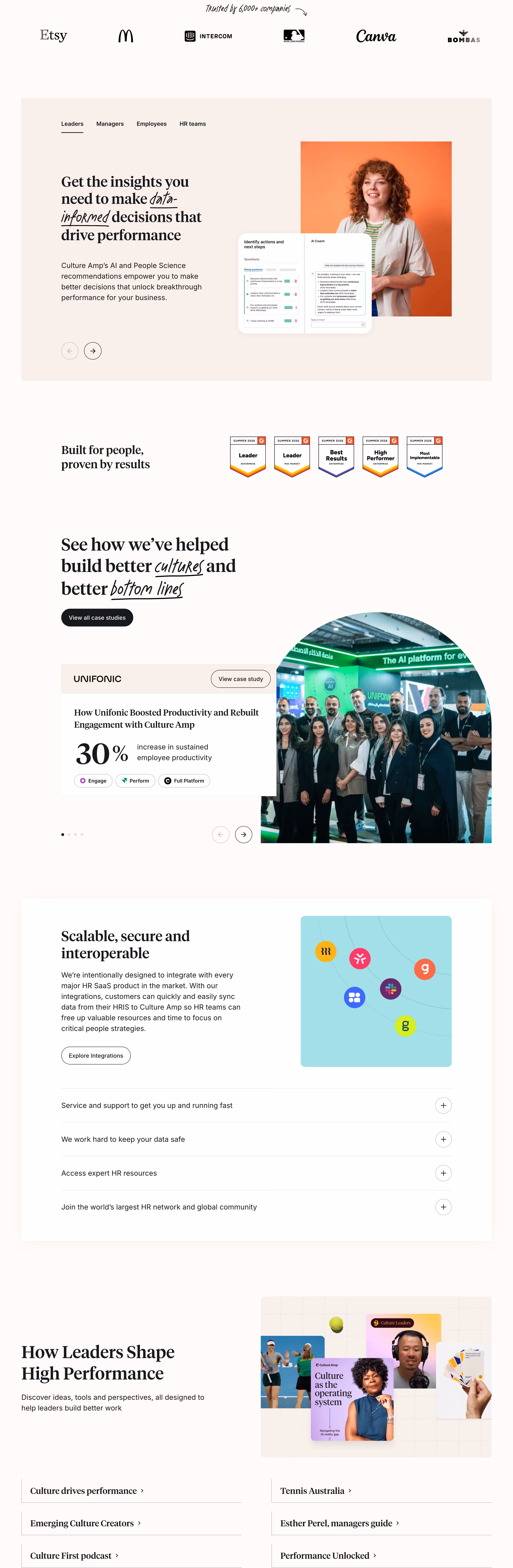 Cultureamp feature design — People & Culture