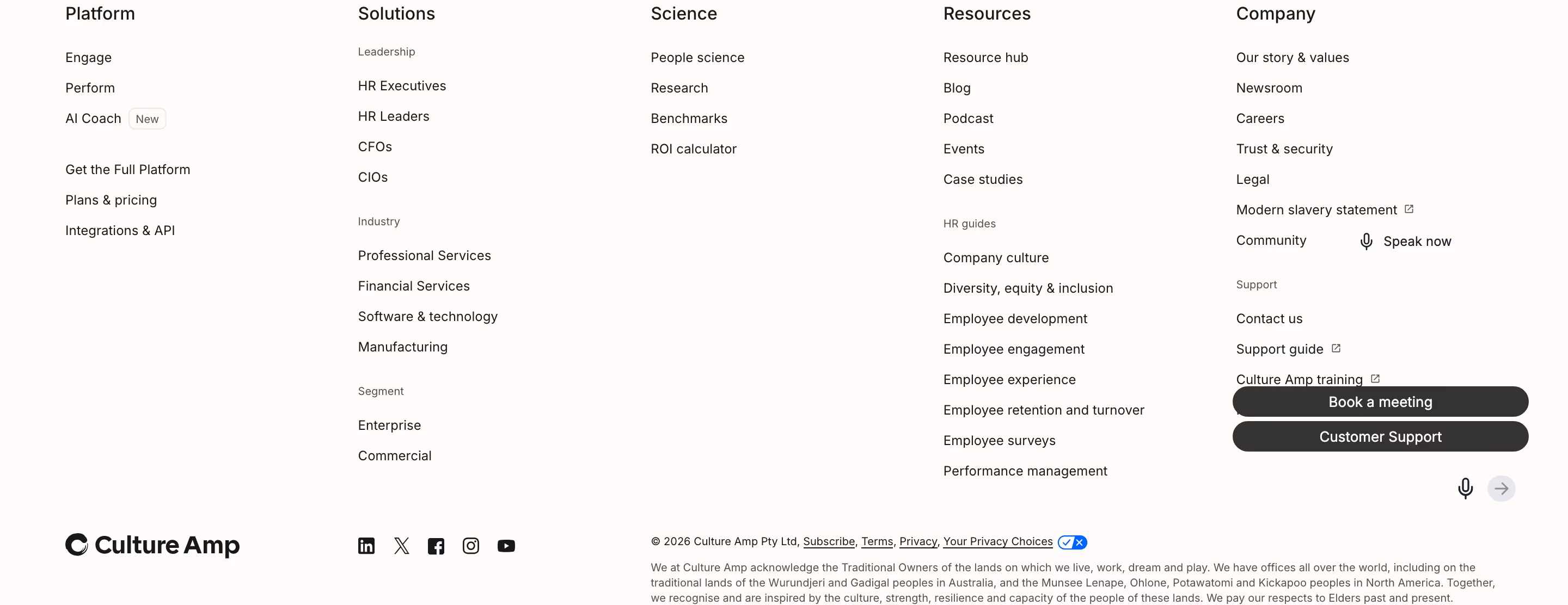 Cultureamp footer design — People & Culture