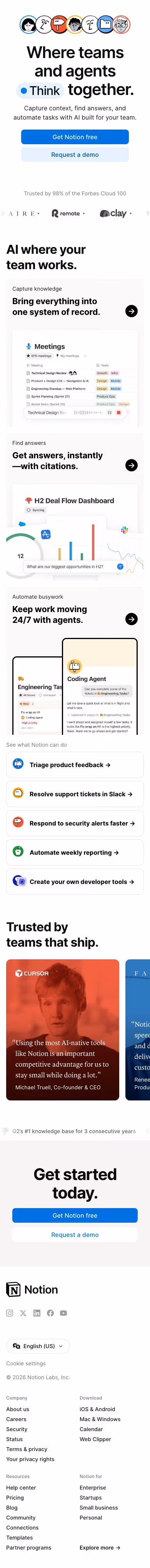 Notion mobile design — Productivity & Collaboration