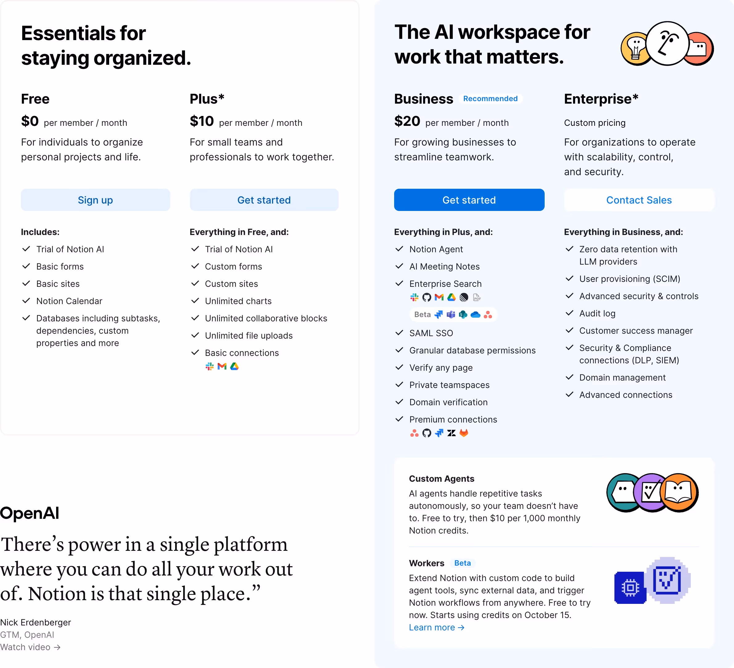 Notion pricing — Productivity & Collaboration