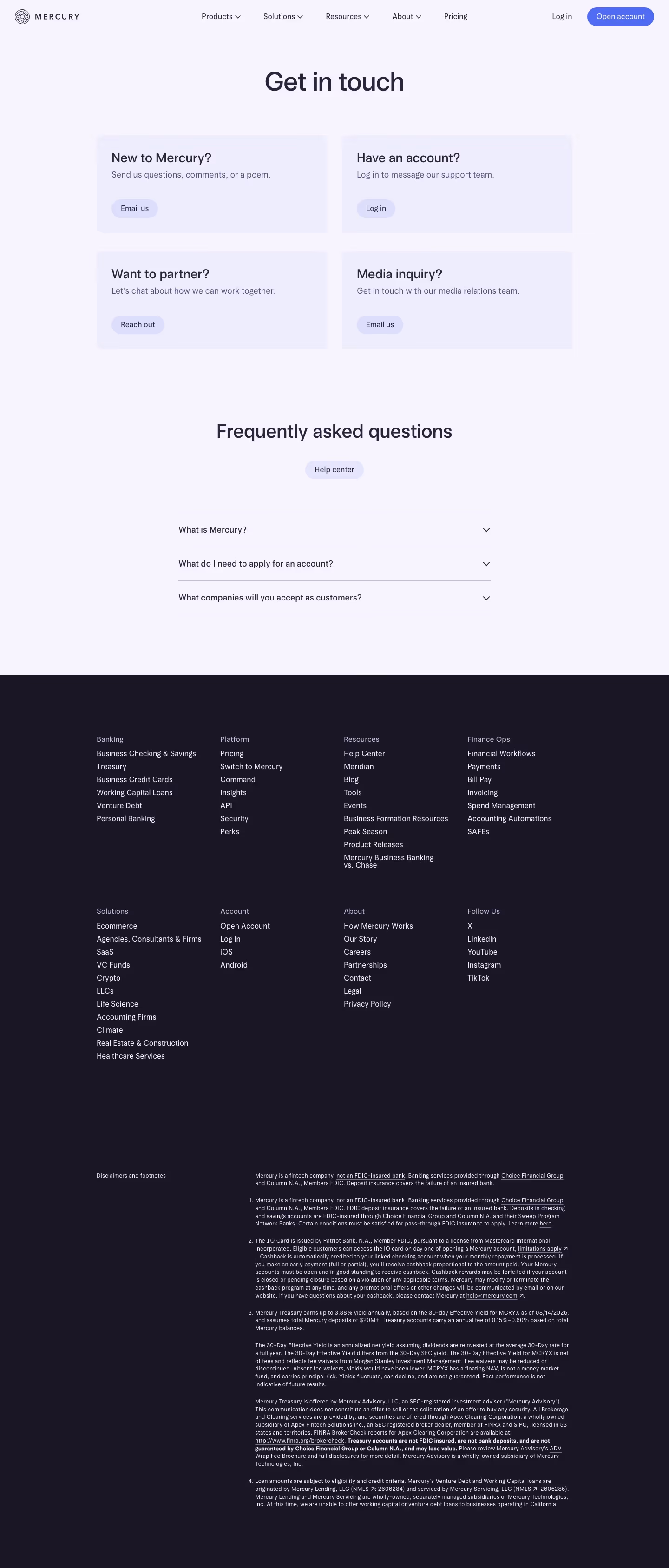 Mercury contact — Finance & Commerce