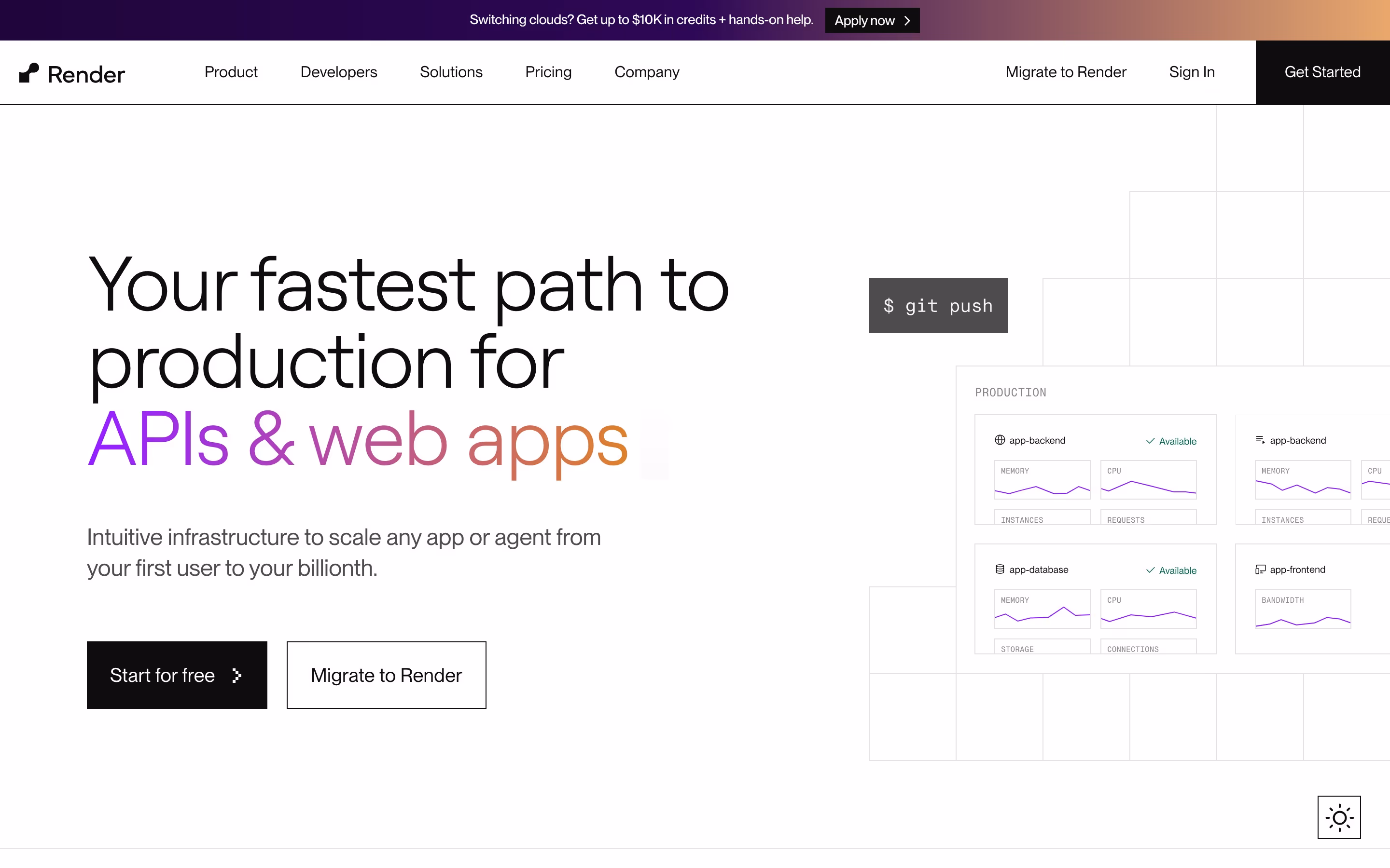 Render hero design — Engineering & Infrastructure