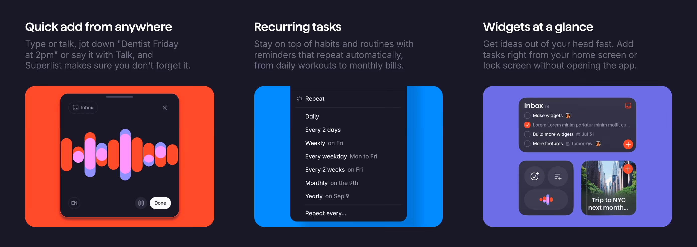 Superlist feature design — Productivity & Collaboration