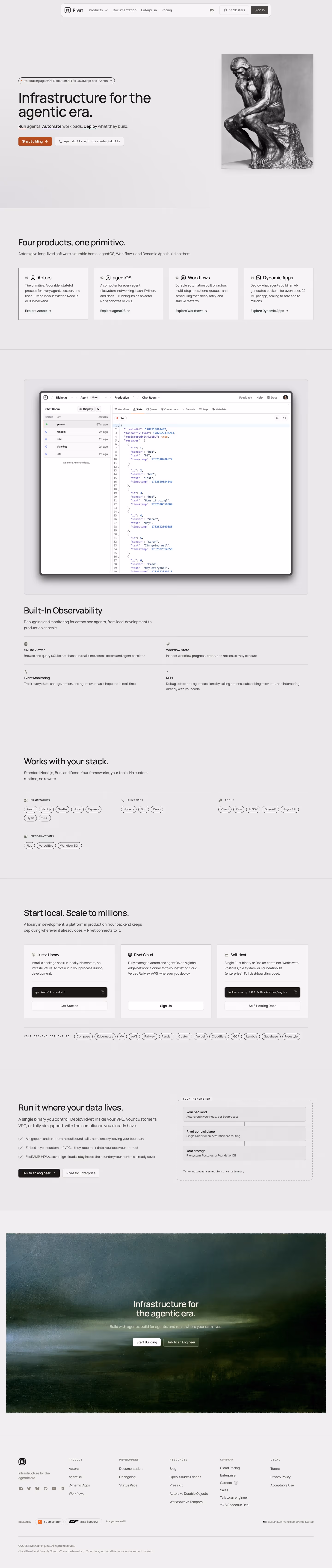 Rivet landing page design — Engineering & Infrastructure