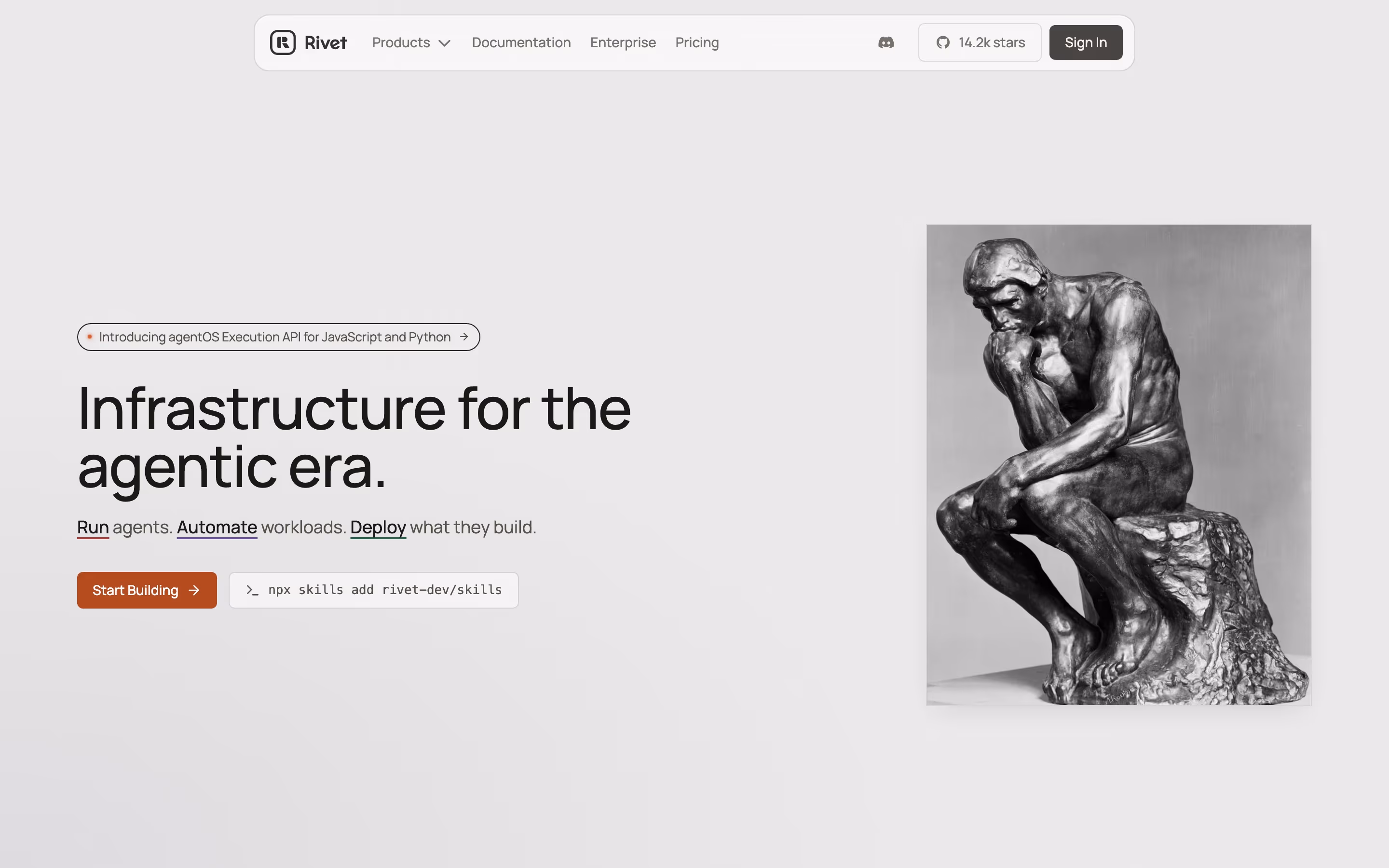 Rivet hero design — Engineering & Infrastructure