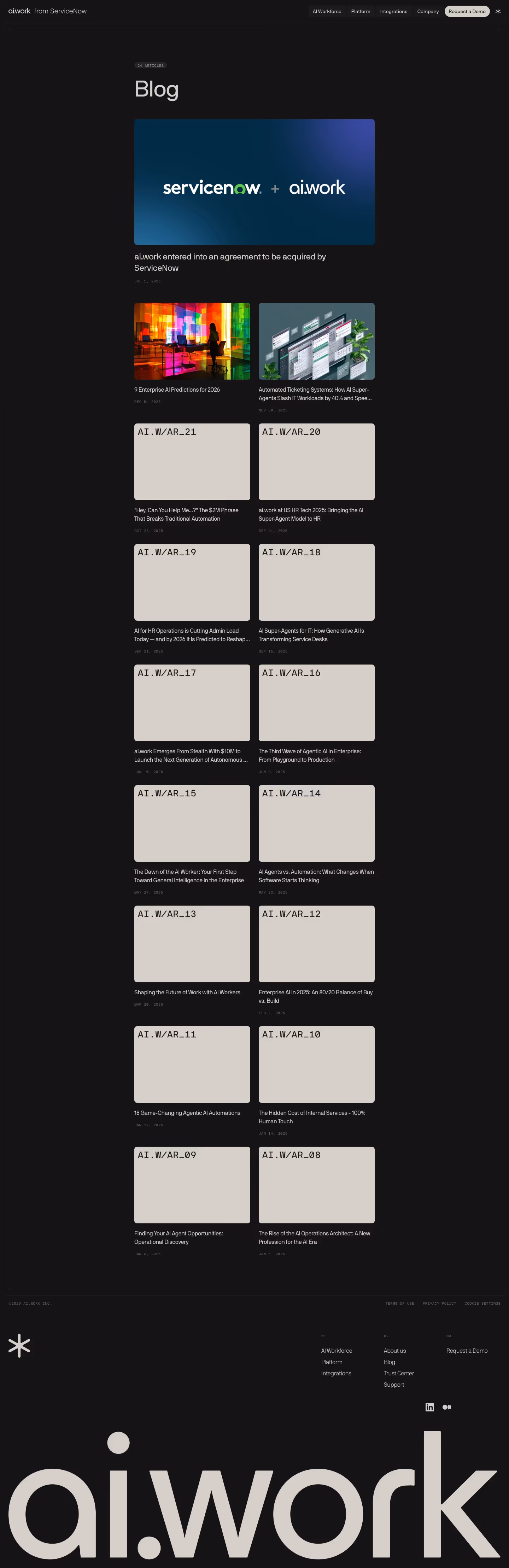 AI Work Blog pages section design