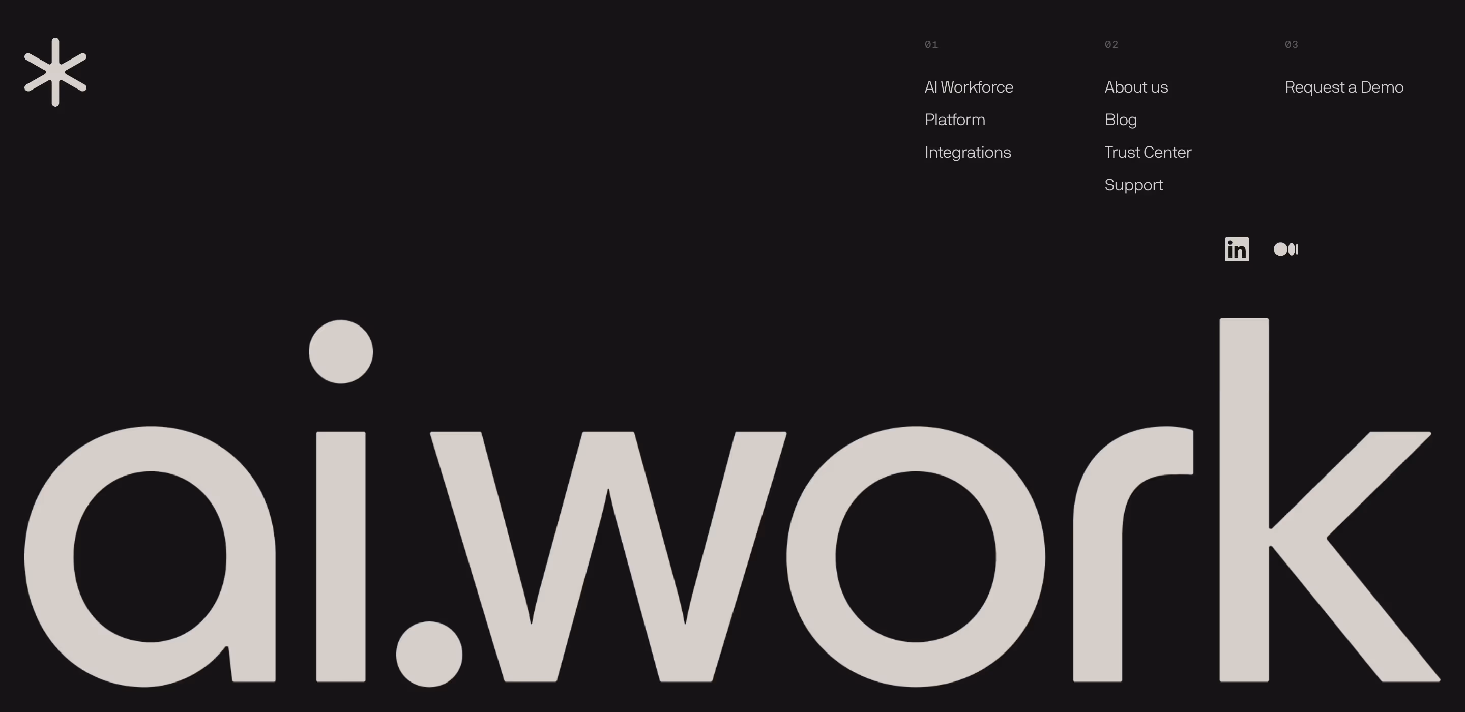 AI Work footer design — Engineering & Infrastructure