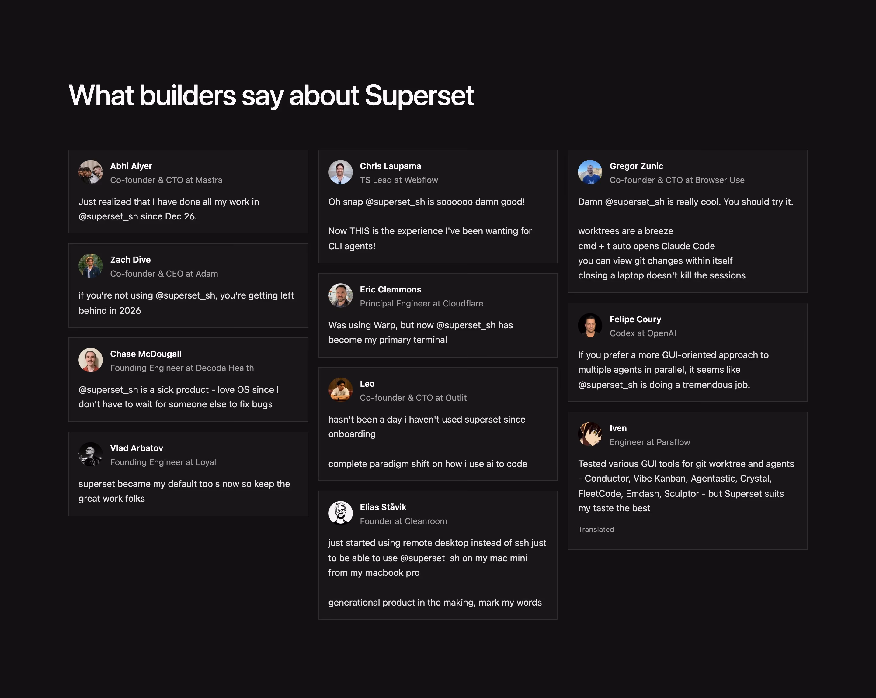 Superset feature design — Engineering & Infrastructure