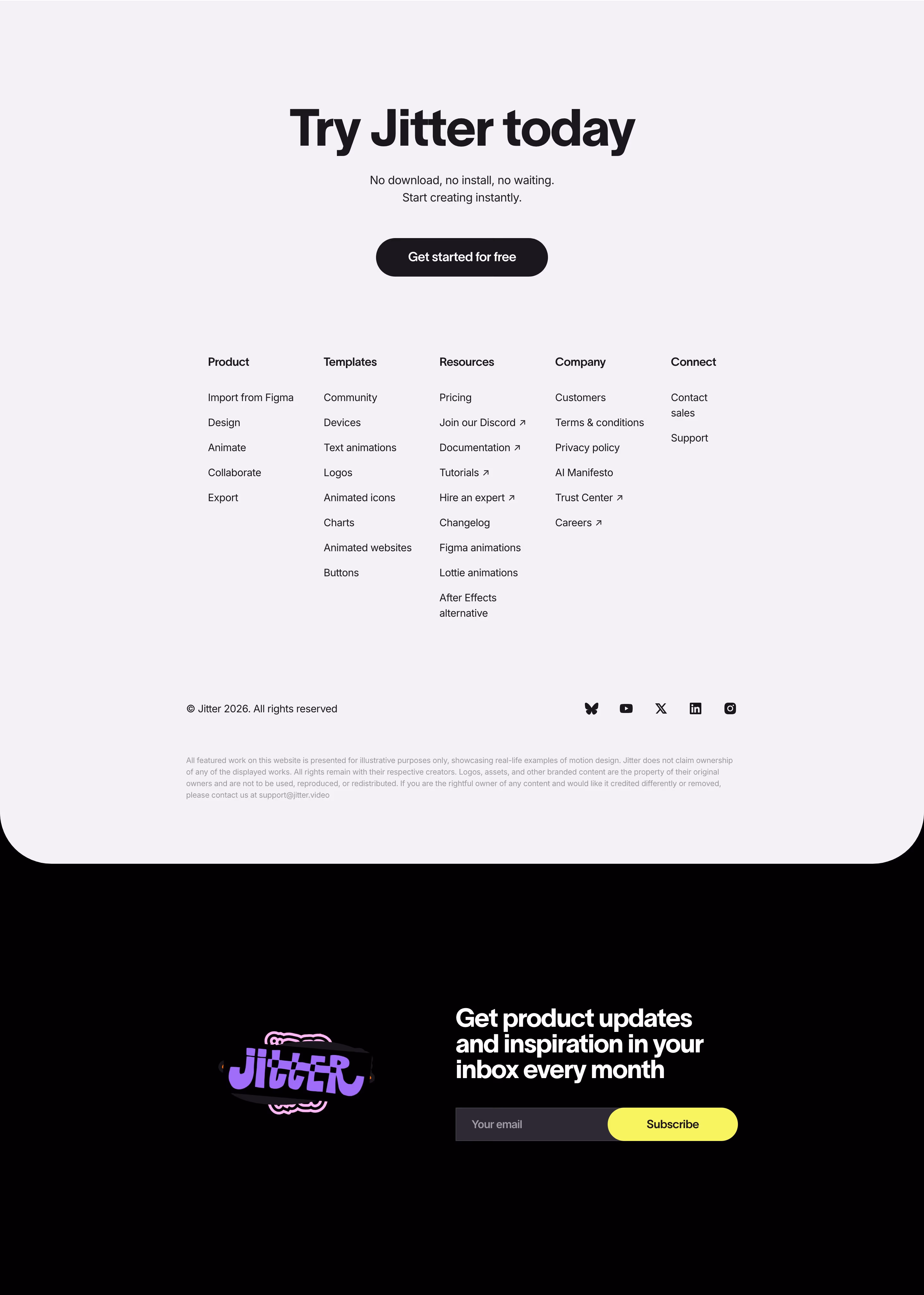 Jitter footer design — Design & Creative