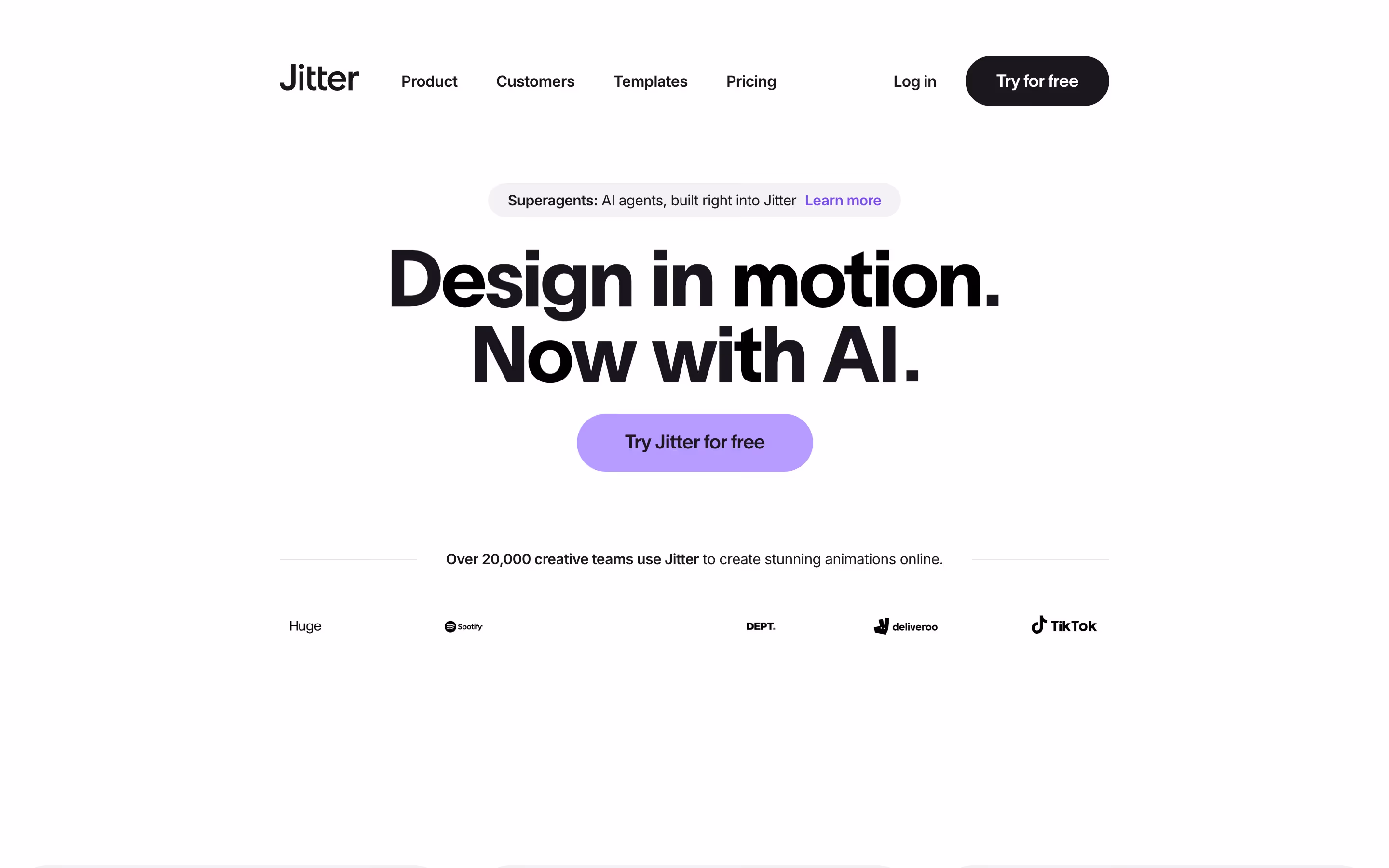Jitter hero design — Design & Creative