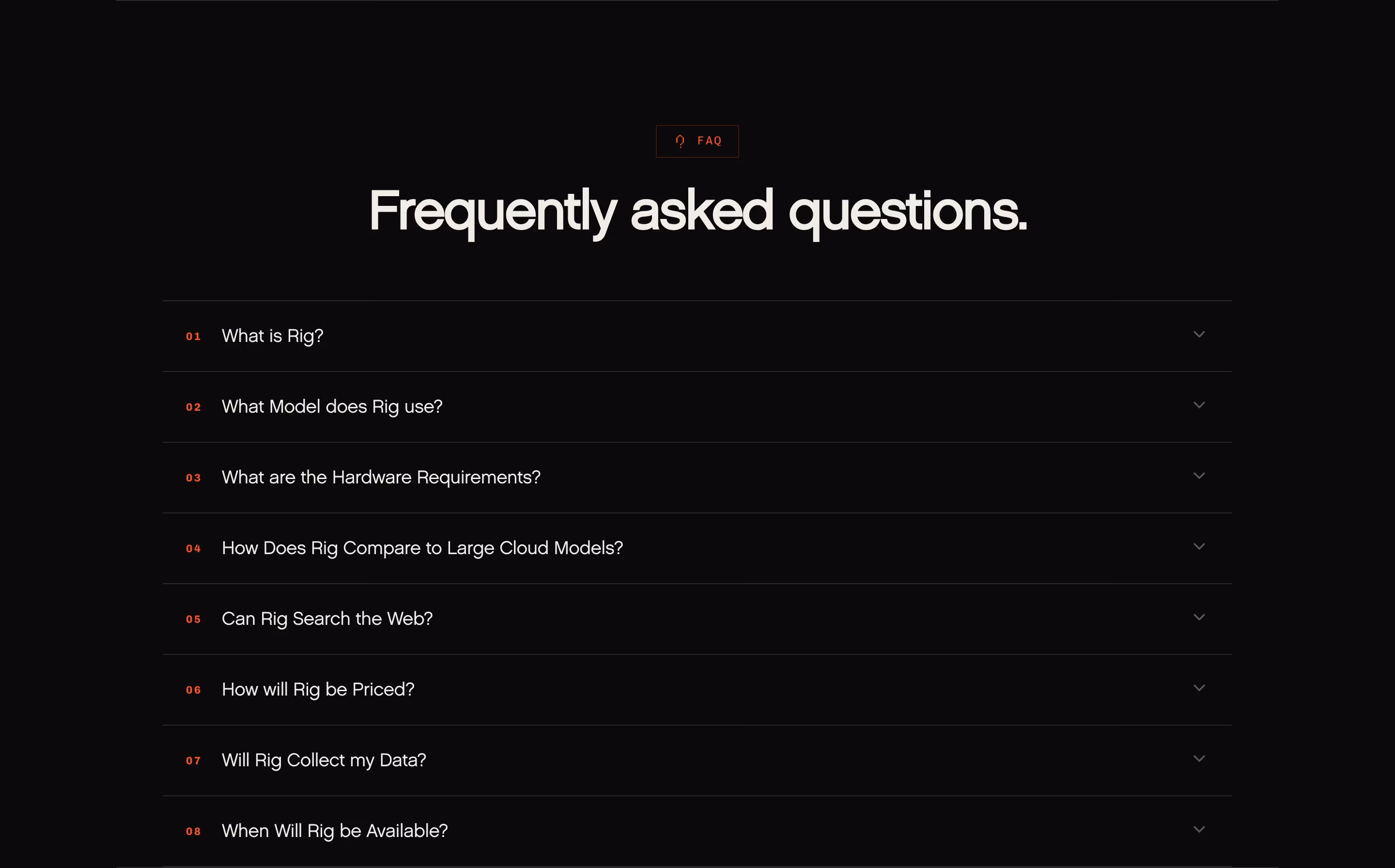 Rig faq design — Engineering & Infrastructure