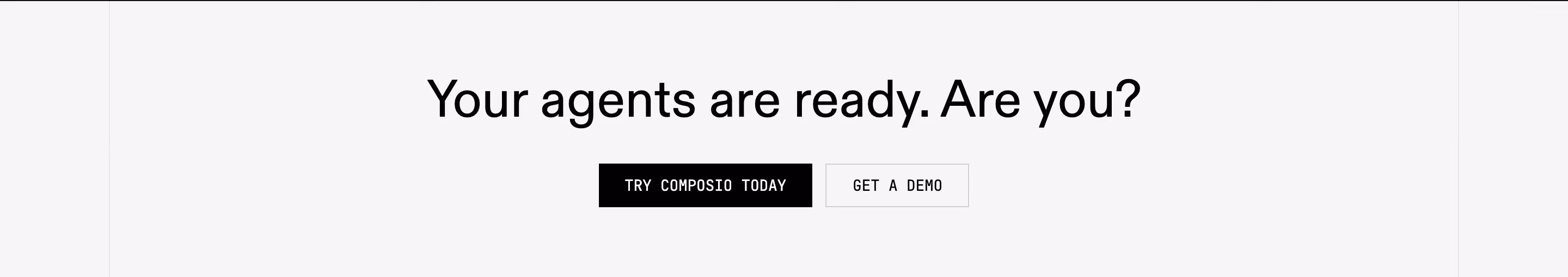 Composio CTAs section design