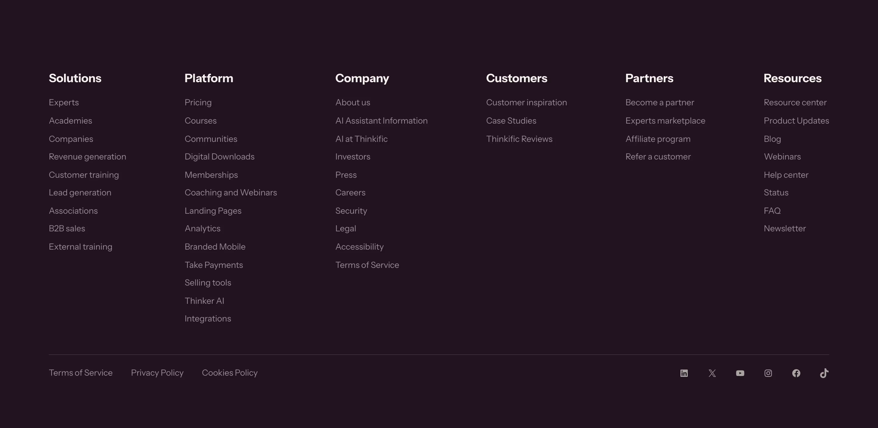 Thinkific footer design — Finance & Commerce