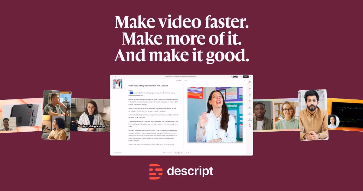 Descript og image design — Productivity & Collaboration