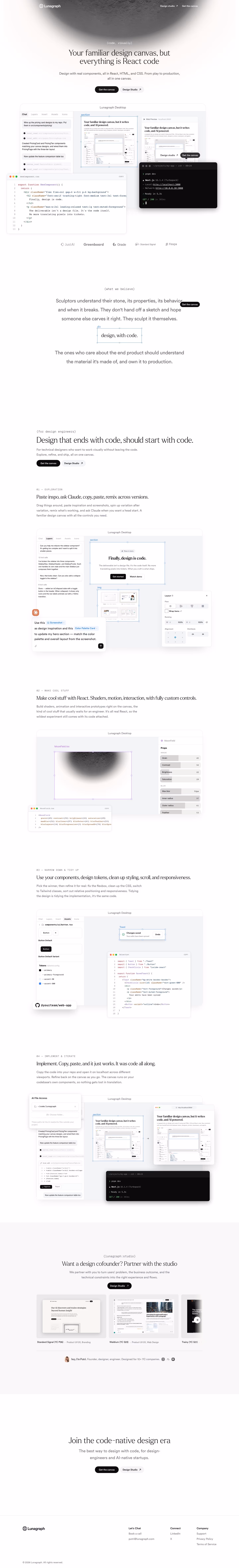Lunagraph landing page design — Engineering & Infrastructure
