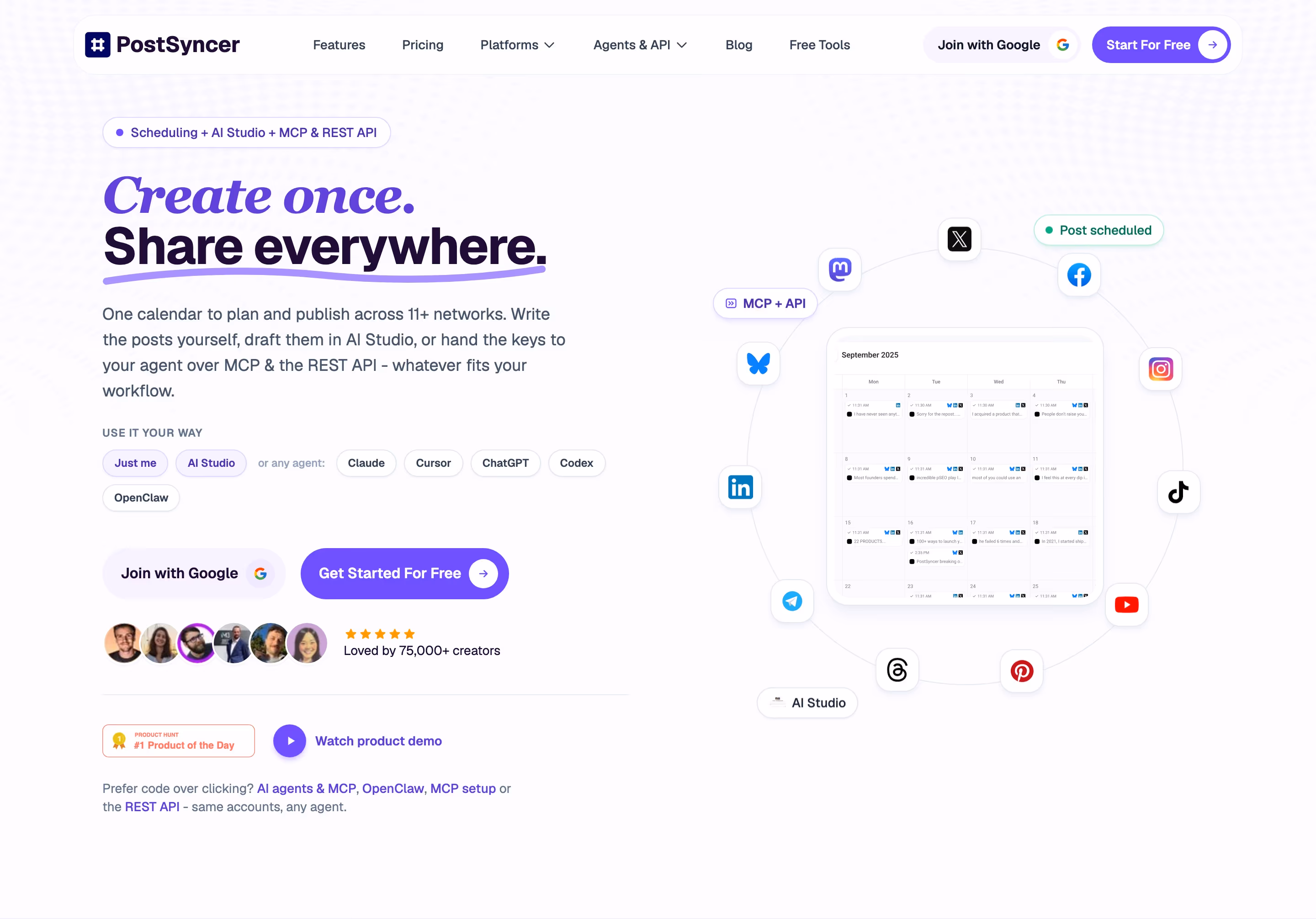 Postsyncer hero design — Marketing