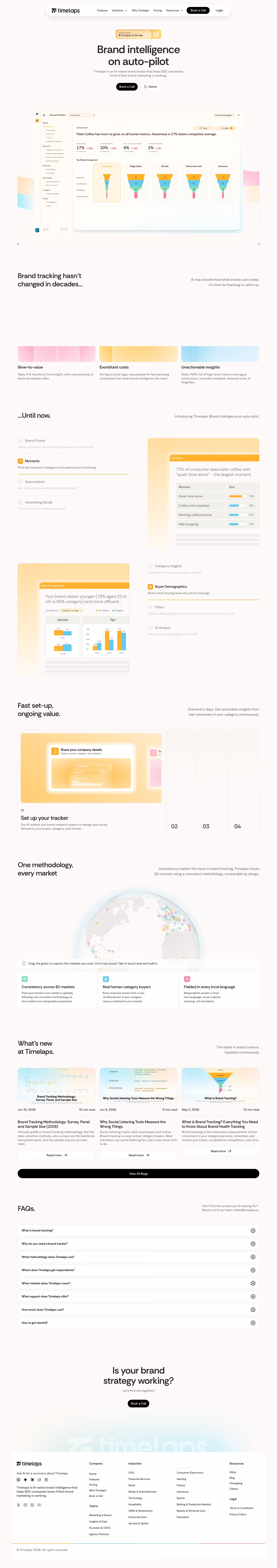 Timelaps landing page design — Data & Analytics