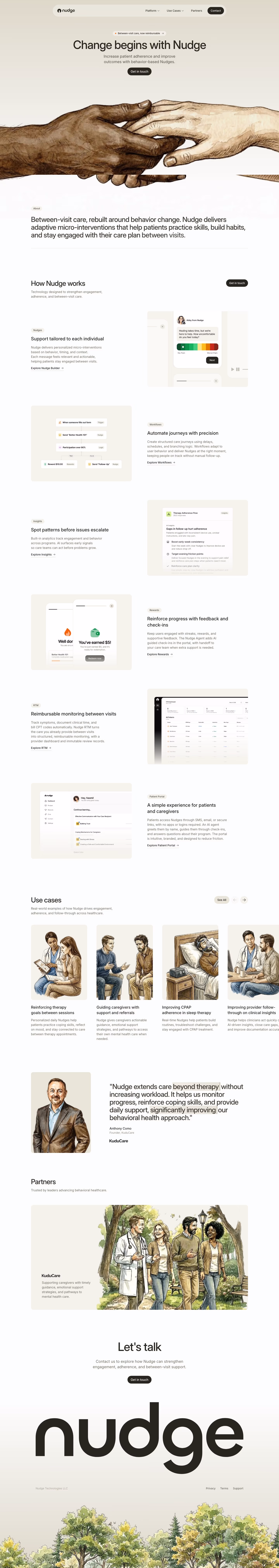 Getnudge landing page design — Industry Solutions