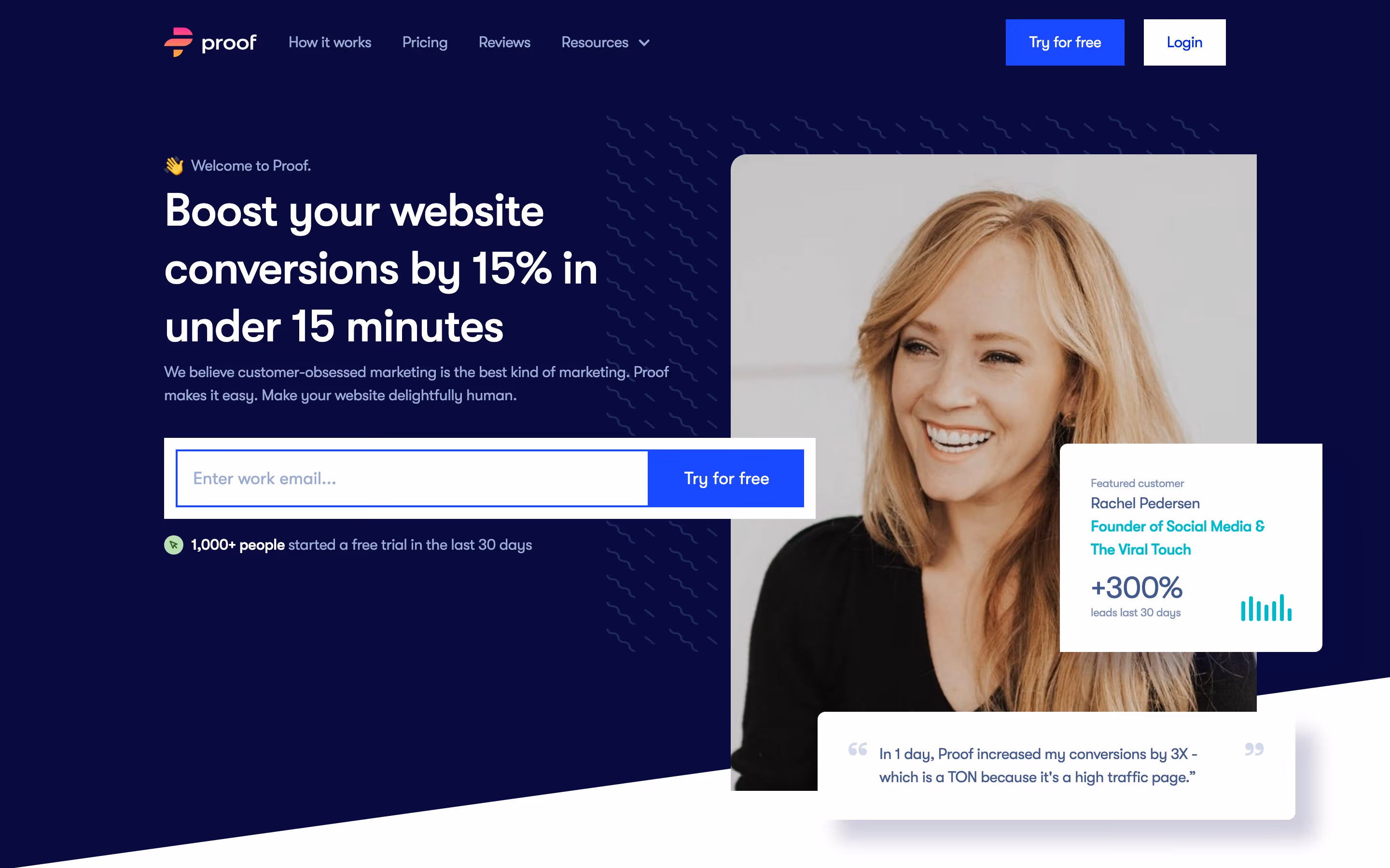 Useproof hero design — Marketing
