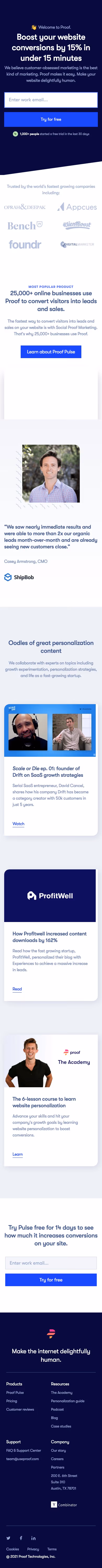 Useproof mobile design — Marketing