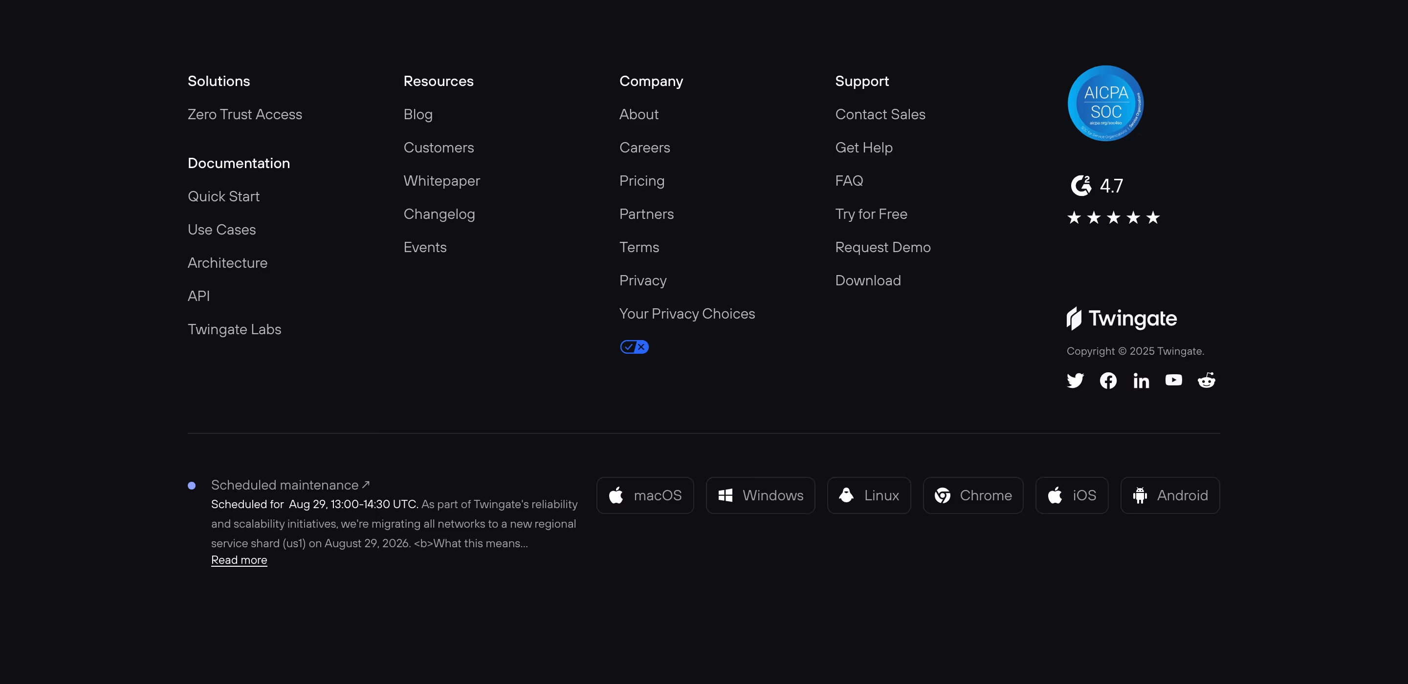 Twingate footer design — Security