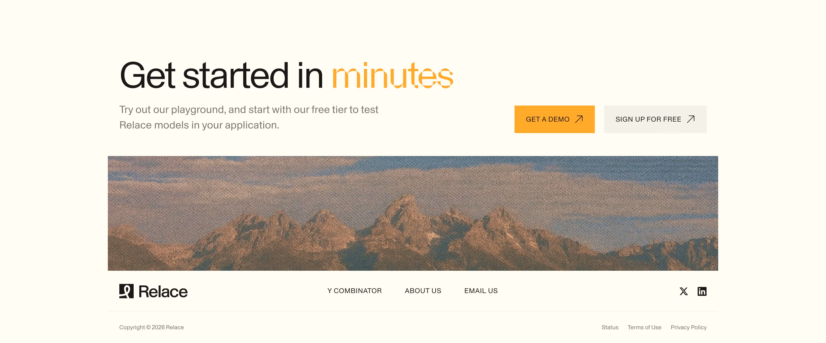Relace footer design — Engineering & Infrastructure
