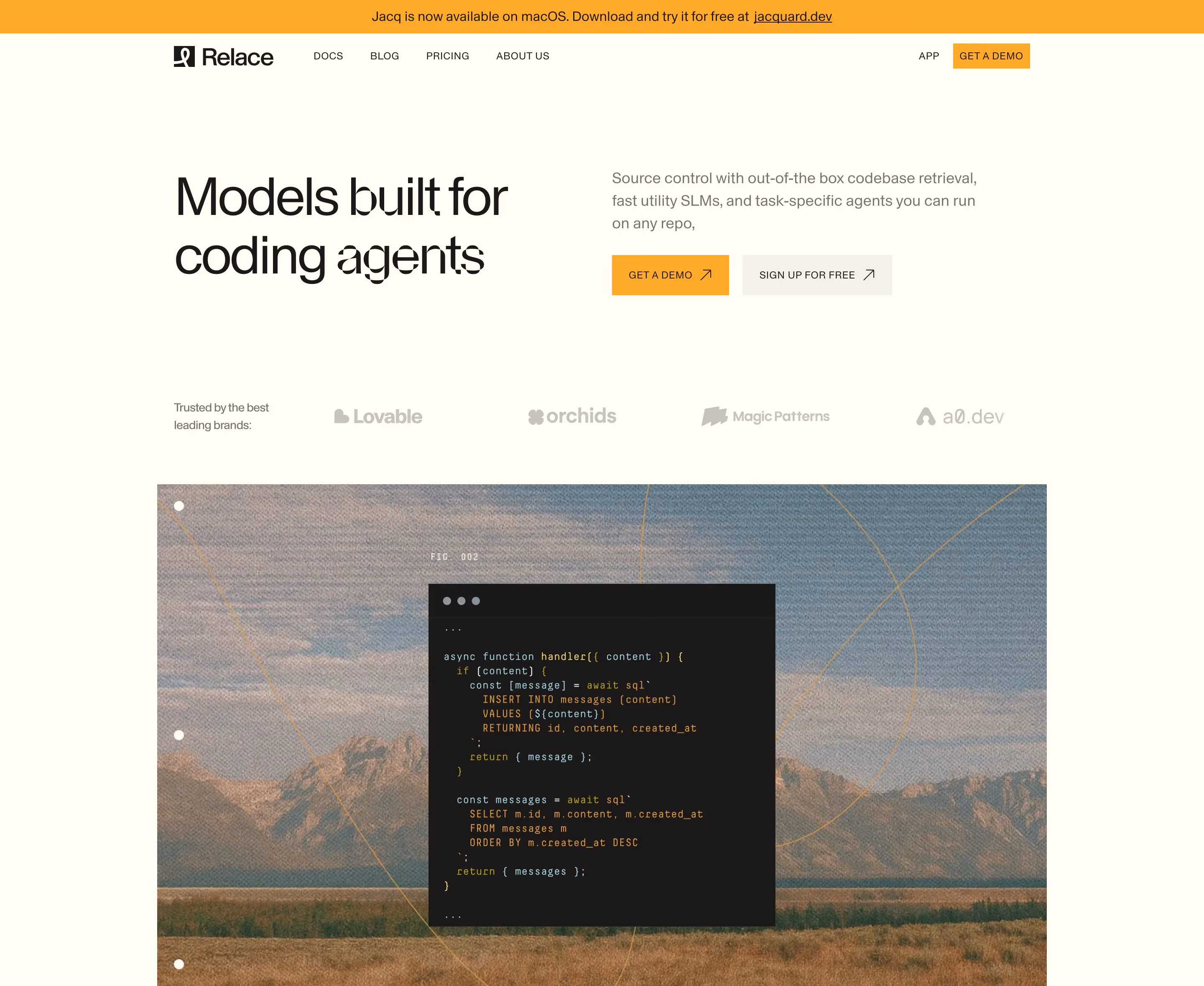 Relace hero design — Engineering & Infrastructure