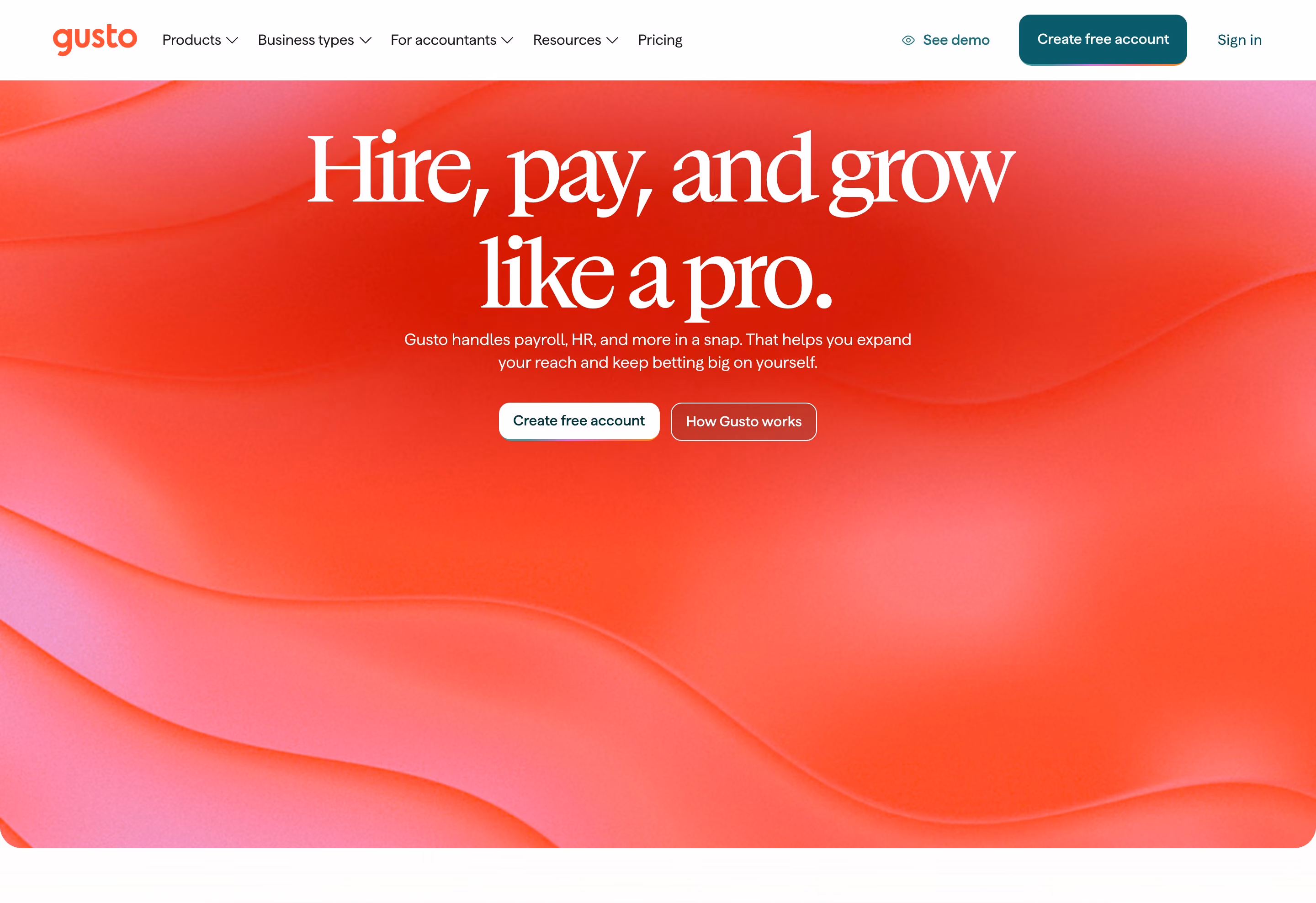 Gusto hero design — People & Culture