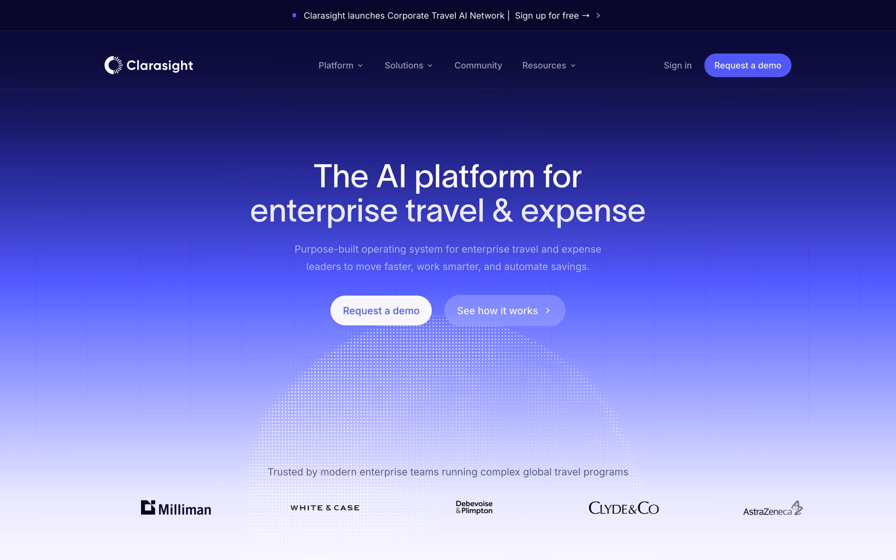 Clarasight hero design — Finance & Commerce