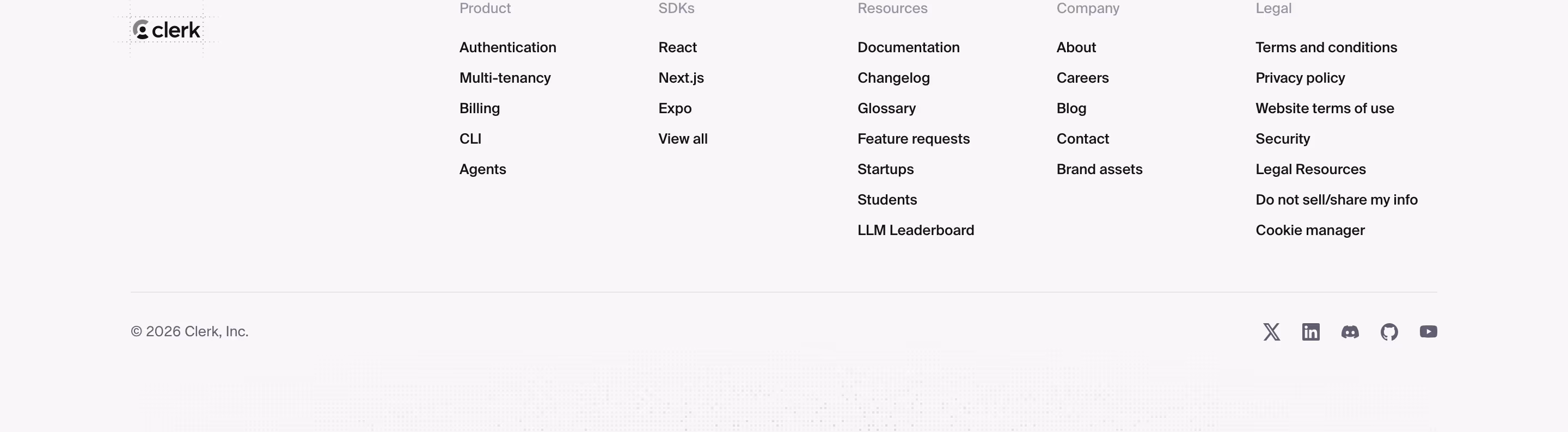 Clerk footer design — Engineering & Infrastructure