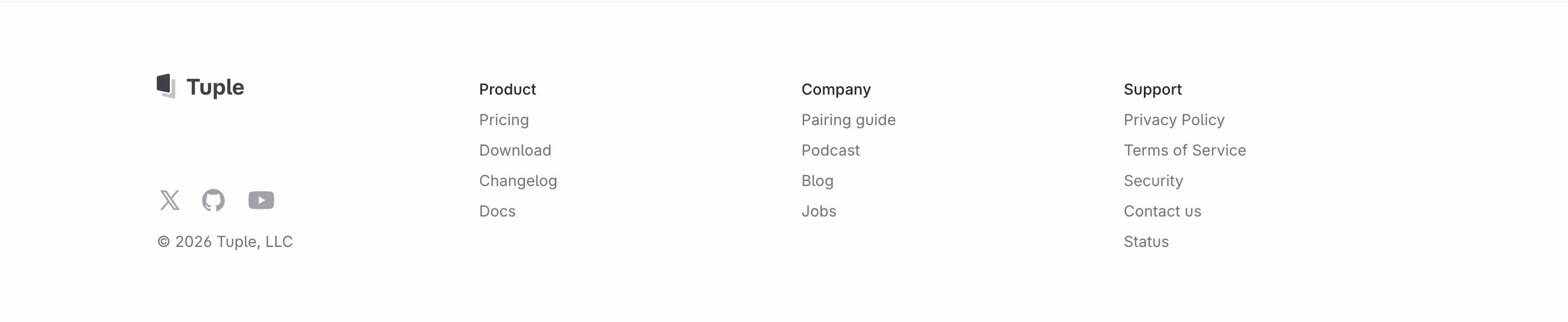 Tuple footer design — Engineering & Infrastructure