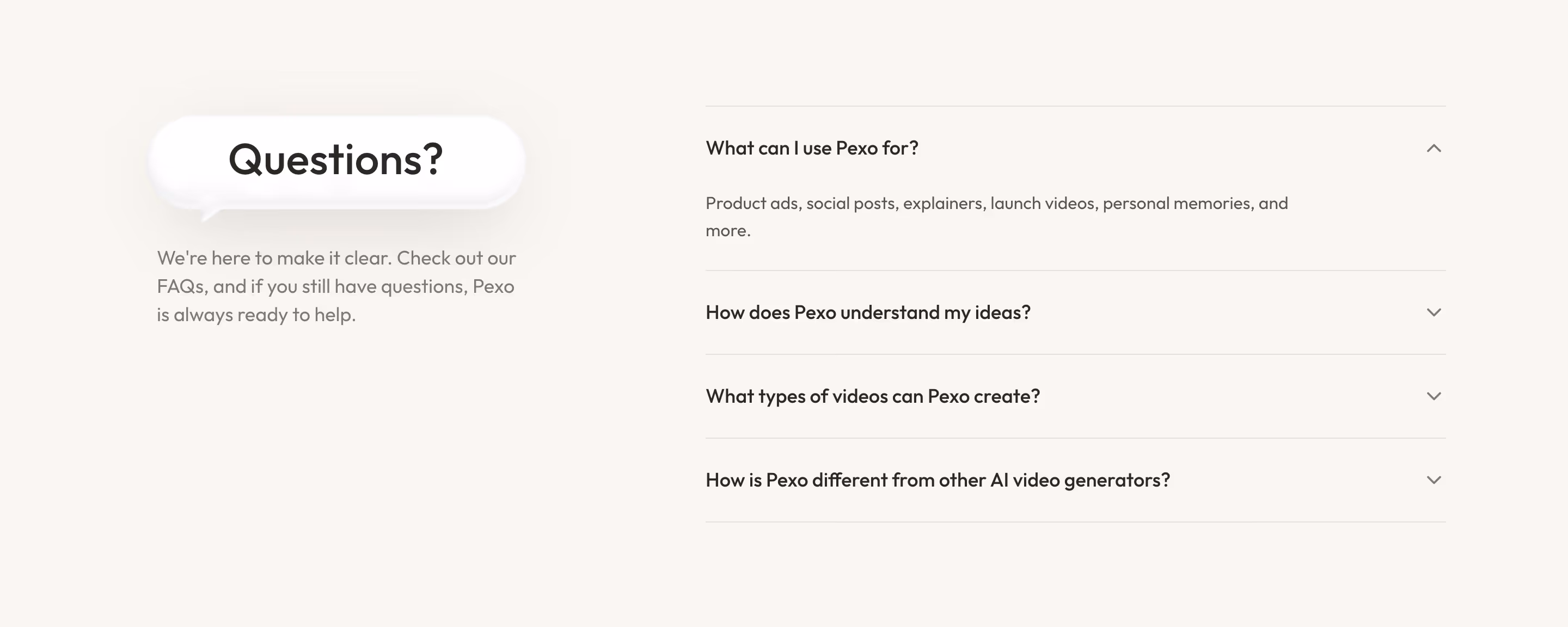 Pexo faq design — Design & Creative